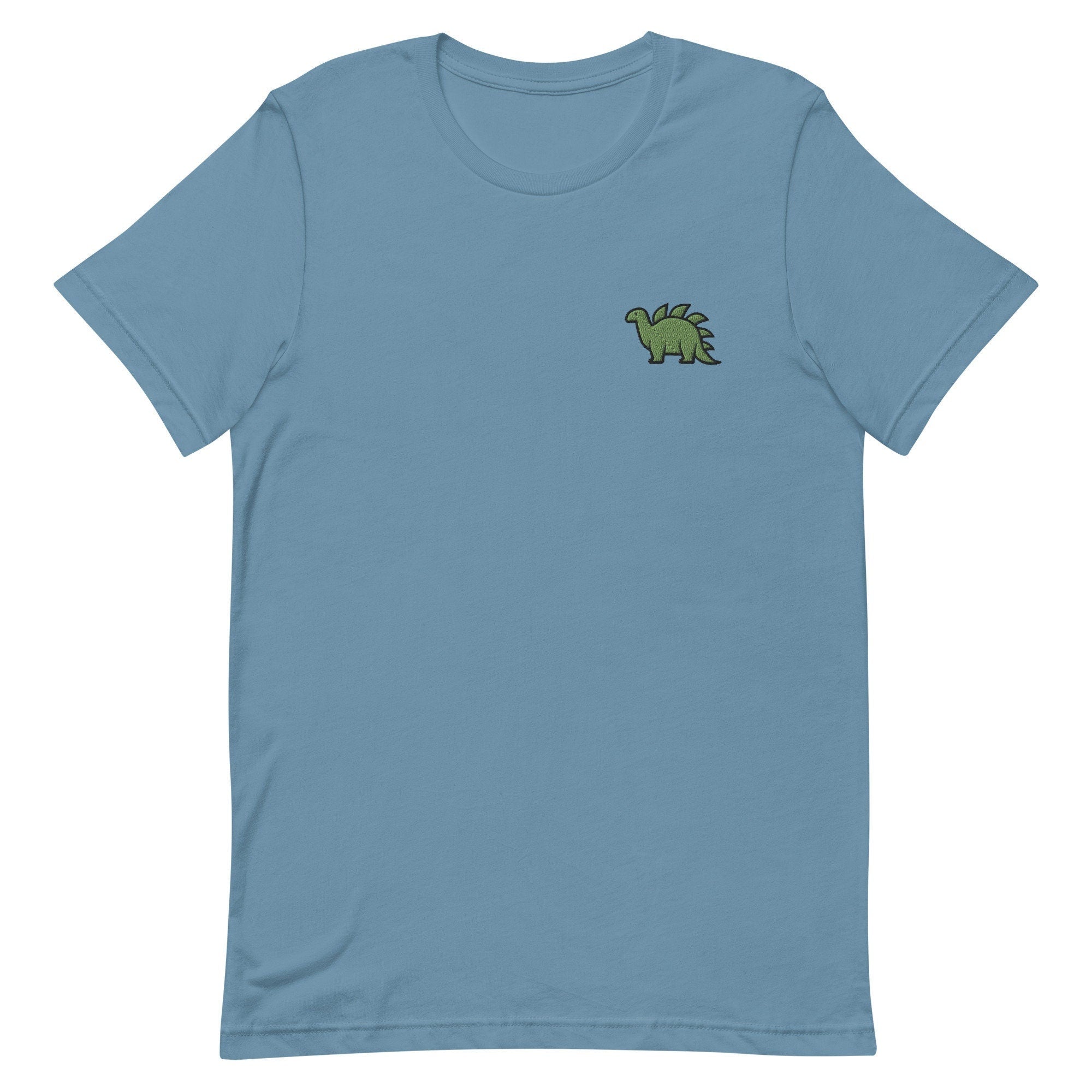Stegosaurus Dinosaur Premium Men's T-Shirt, Embroidered Men's T-Shirt Gift for Boyfriend, Men's Short Sleeve Shirt - Multiple Colors