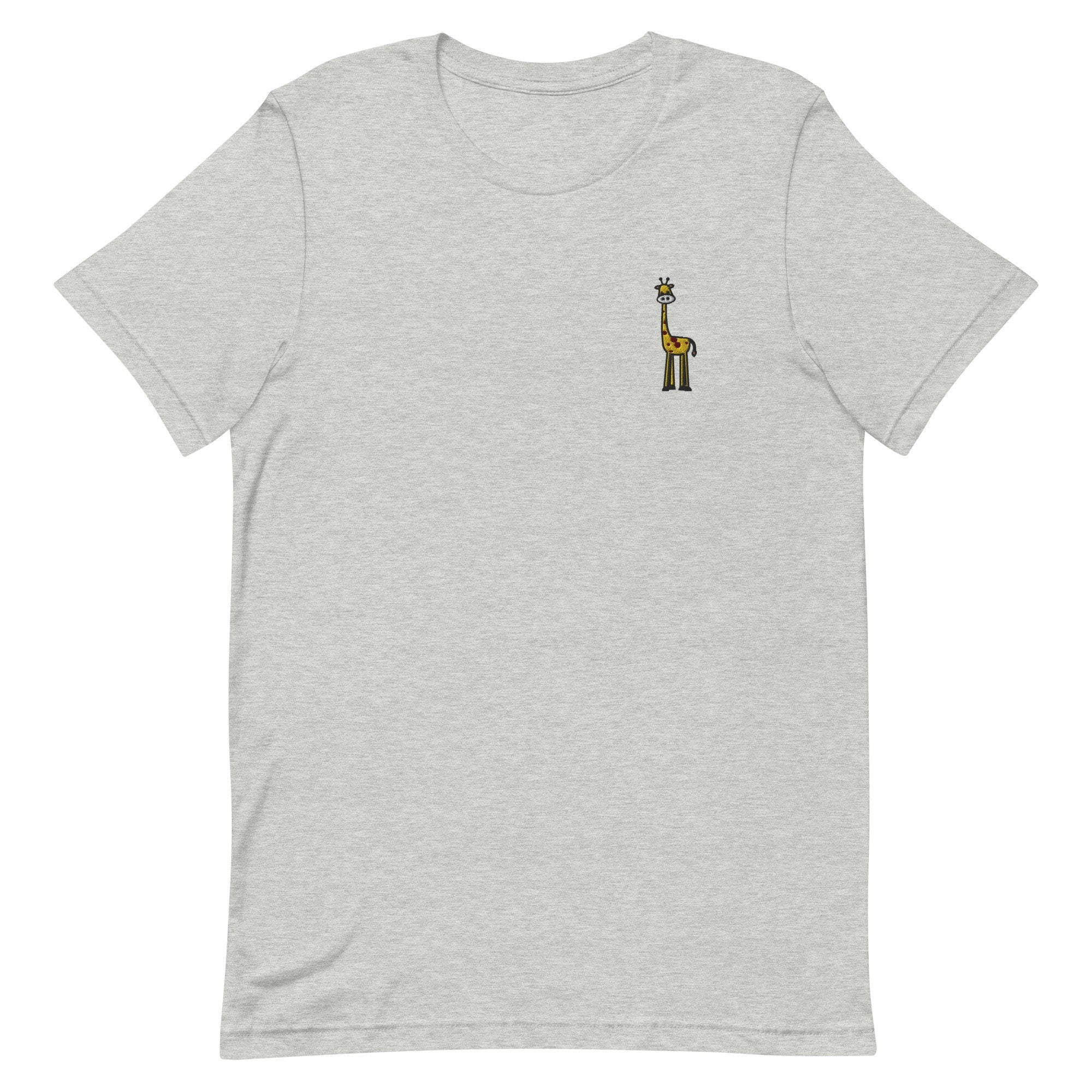 Giraffe Premium Men's T-Shirt, Embroidered Men's T-Shirt Gift for Boyfriend, Men's Short Sleeve Shirt - Multiple Colors