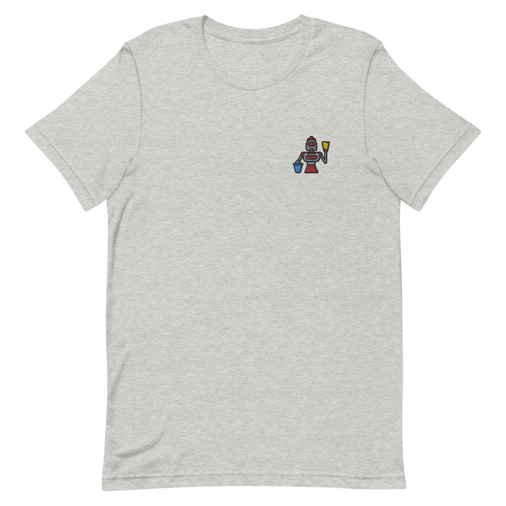 Cleaning Robot Premium Men's T-Shirt, Embroidered Men's T-Shirt Gift for Boyfriend, Men's Short Sleeve Shirt - Multiple Colors