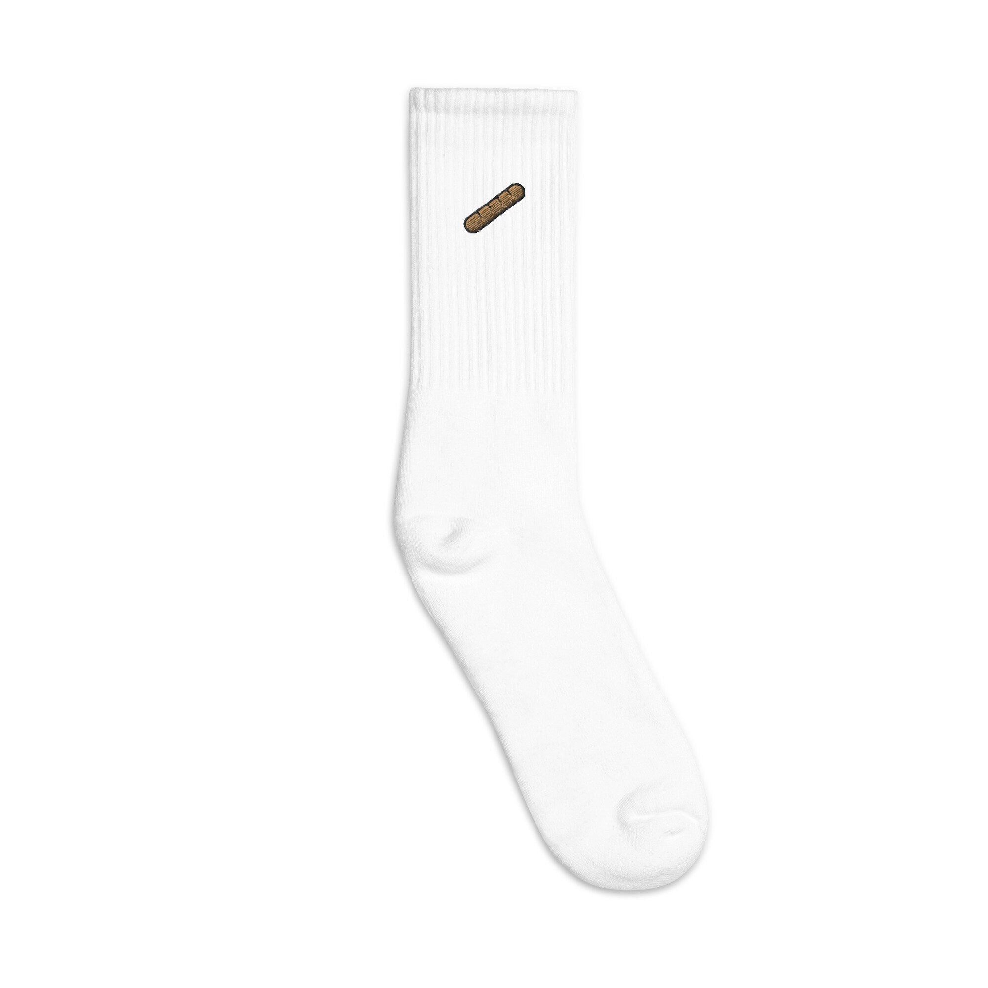 Breadstick Embroidered Socks, Premium Embroidered Socks, Long Socks Gift - Multiple Colors