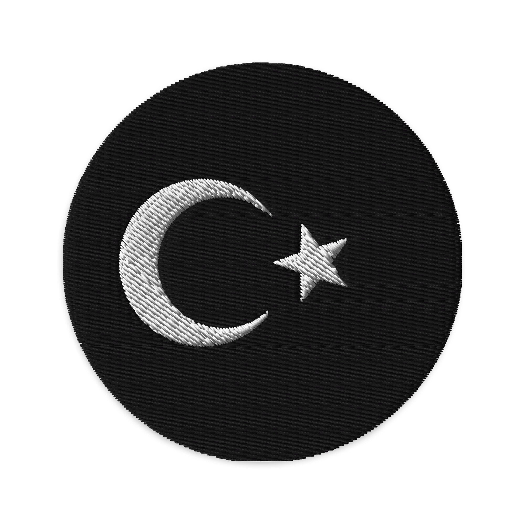 Turkey Embroidered Patch, 3" Turkey Flag Patch, Circular Turkey Patch Embroidery, Iron on/Sew on Patch Embroidery, Türkiye