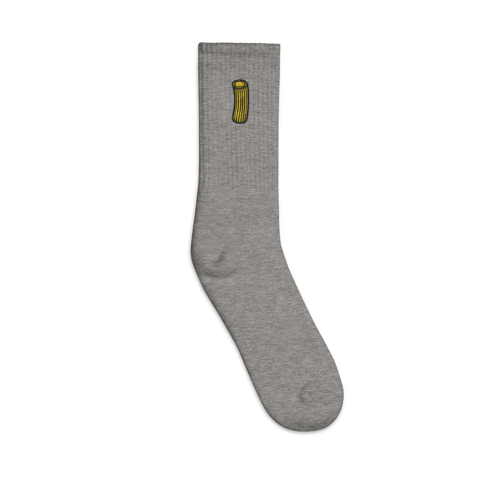 Rigatoni Embroidered Socks, Premium Embroidered Socks, Long Socks Gift - Multiple Colors