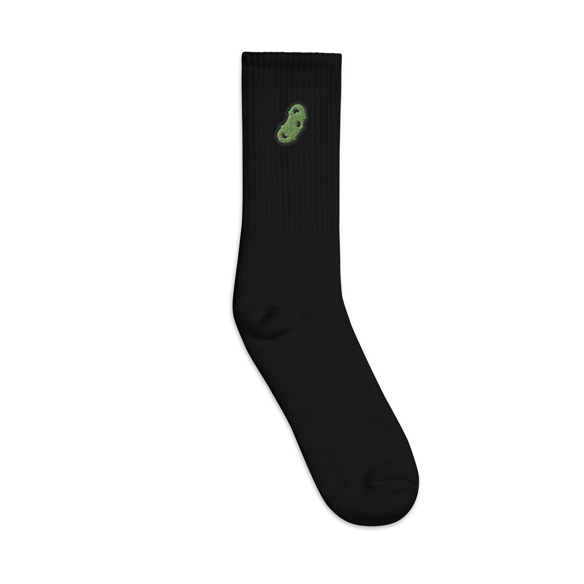 Pickle Embroidered Socks, Premium Embroidered Socks, Long Socks Gift - Multiple Colors