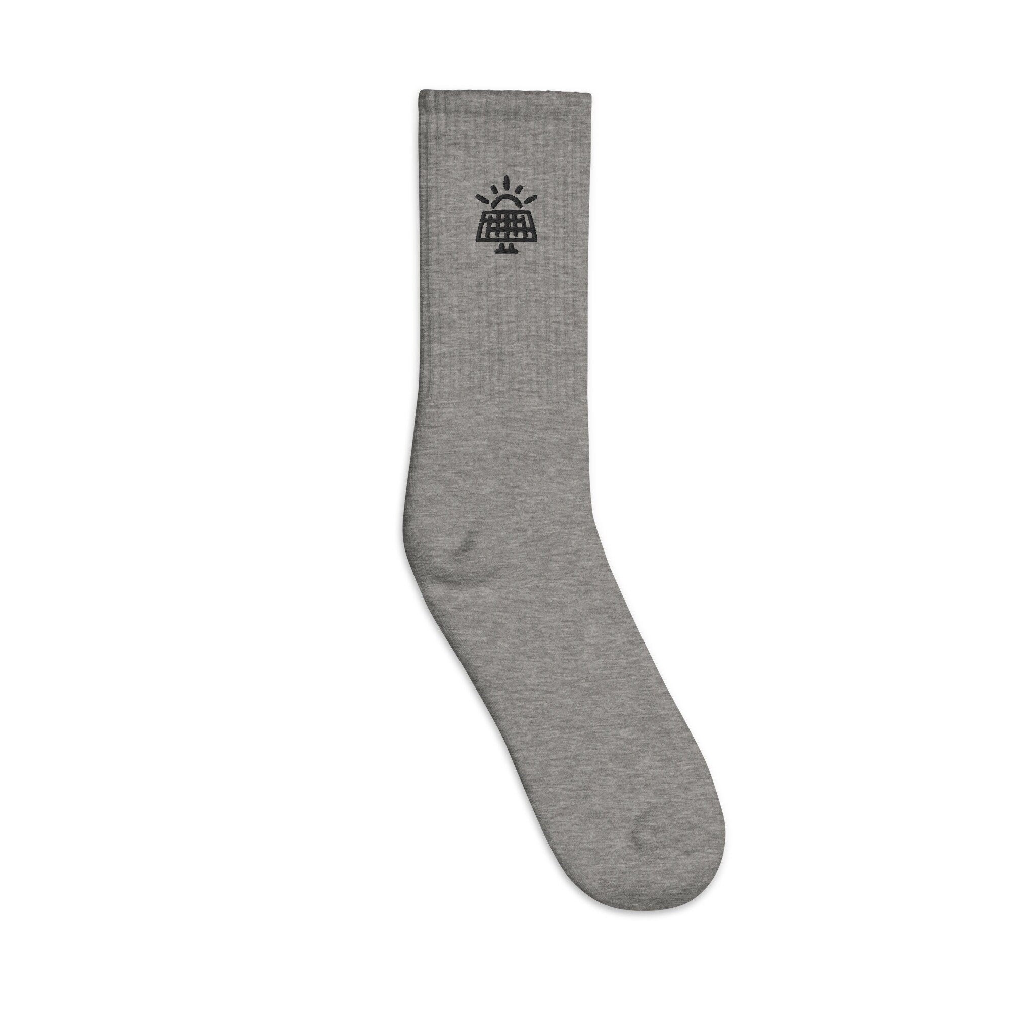 Solar Power Embroidered Socks, Premium Embroidered Socks, Long Socks Gift - Multiple Colors