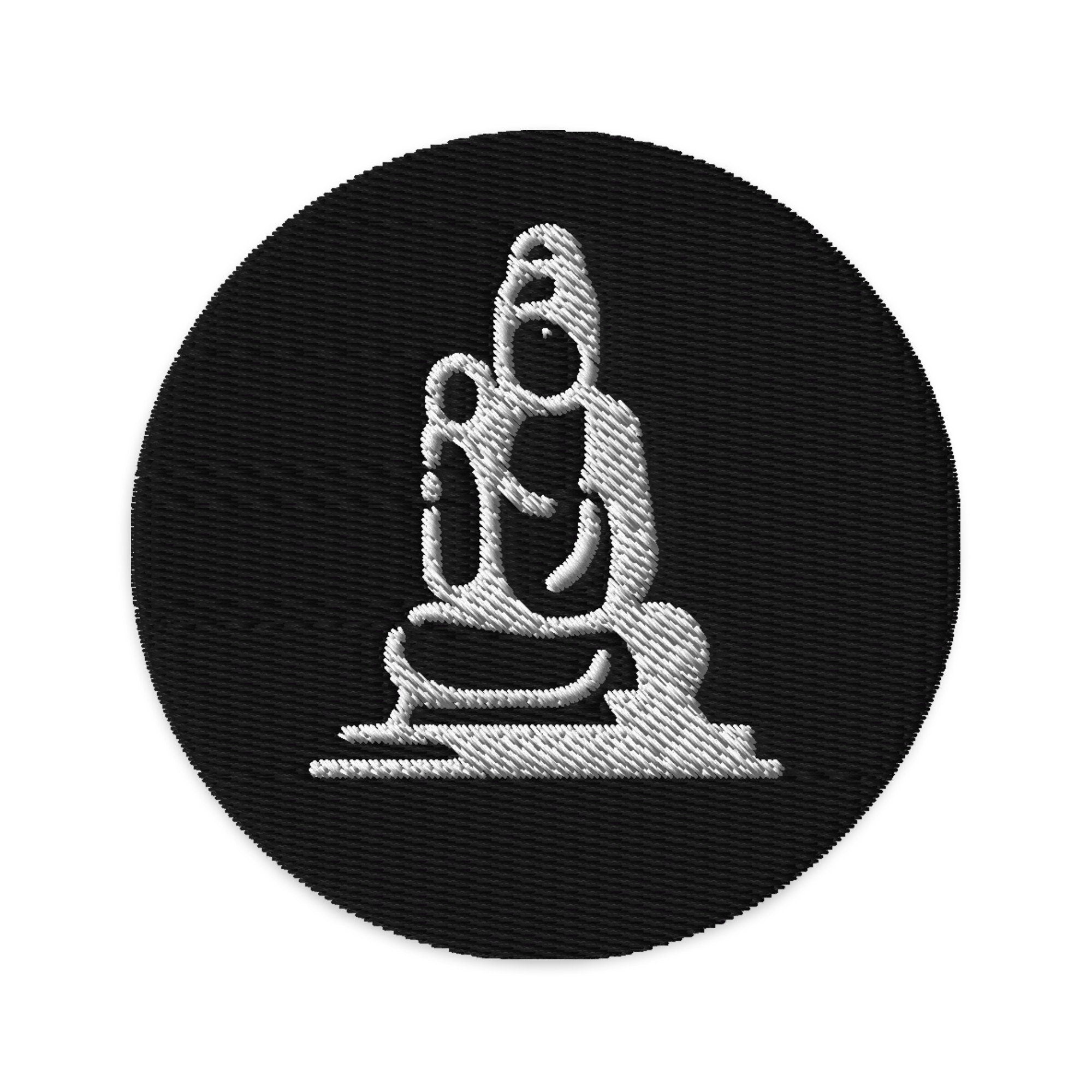 Tian Tan Buddha Embroidered Patch, Embroidered Tian Tan Path, Tian Tan 3" Patch Embroidery, Handmade Tian Tan Patch