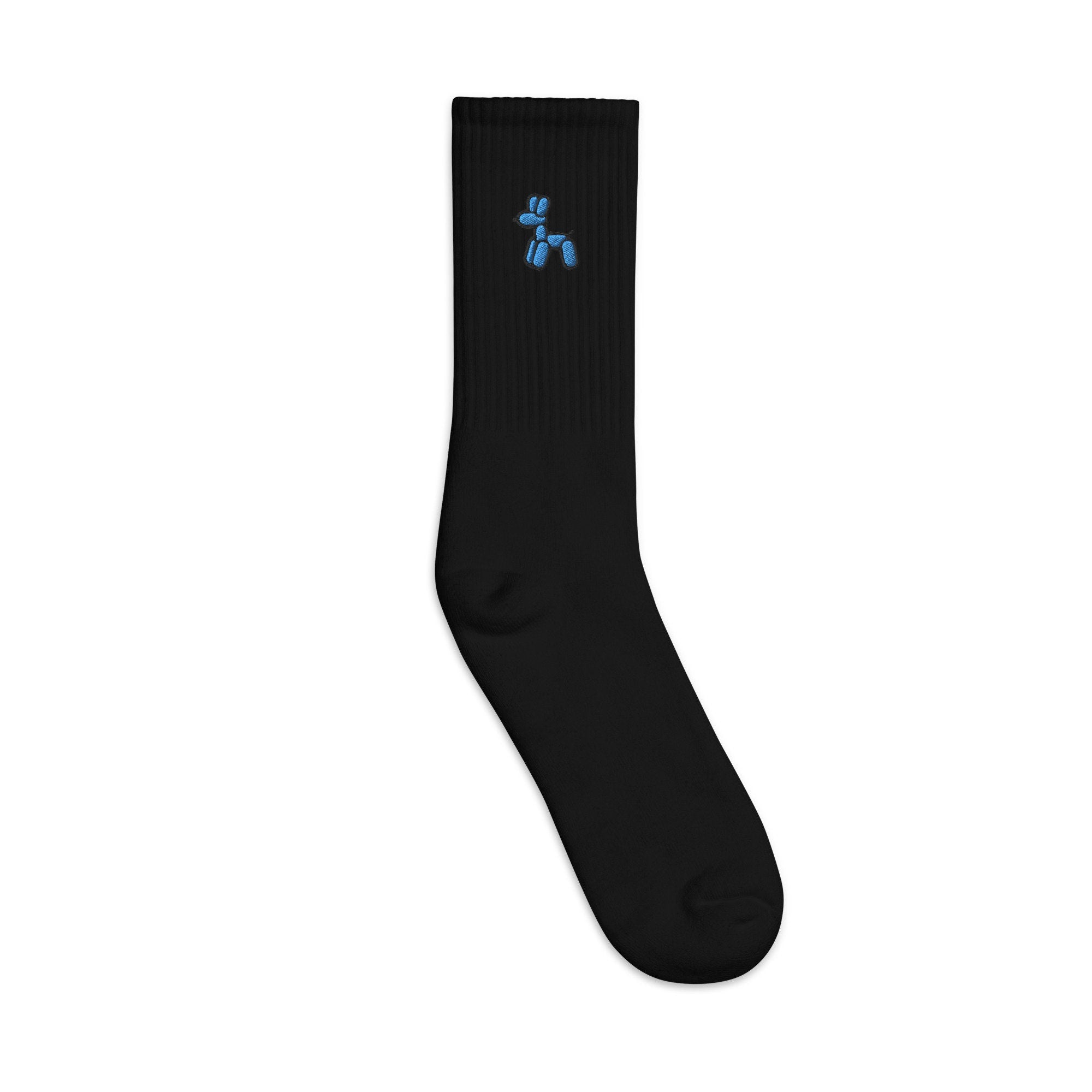 Balloon Dog Embroidered Socks, Premium Embroidered Socks, Long Socks Gift - Multiple Colors