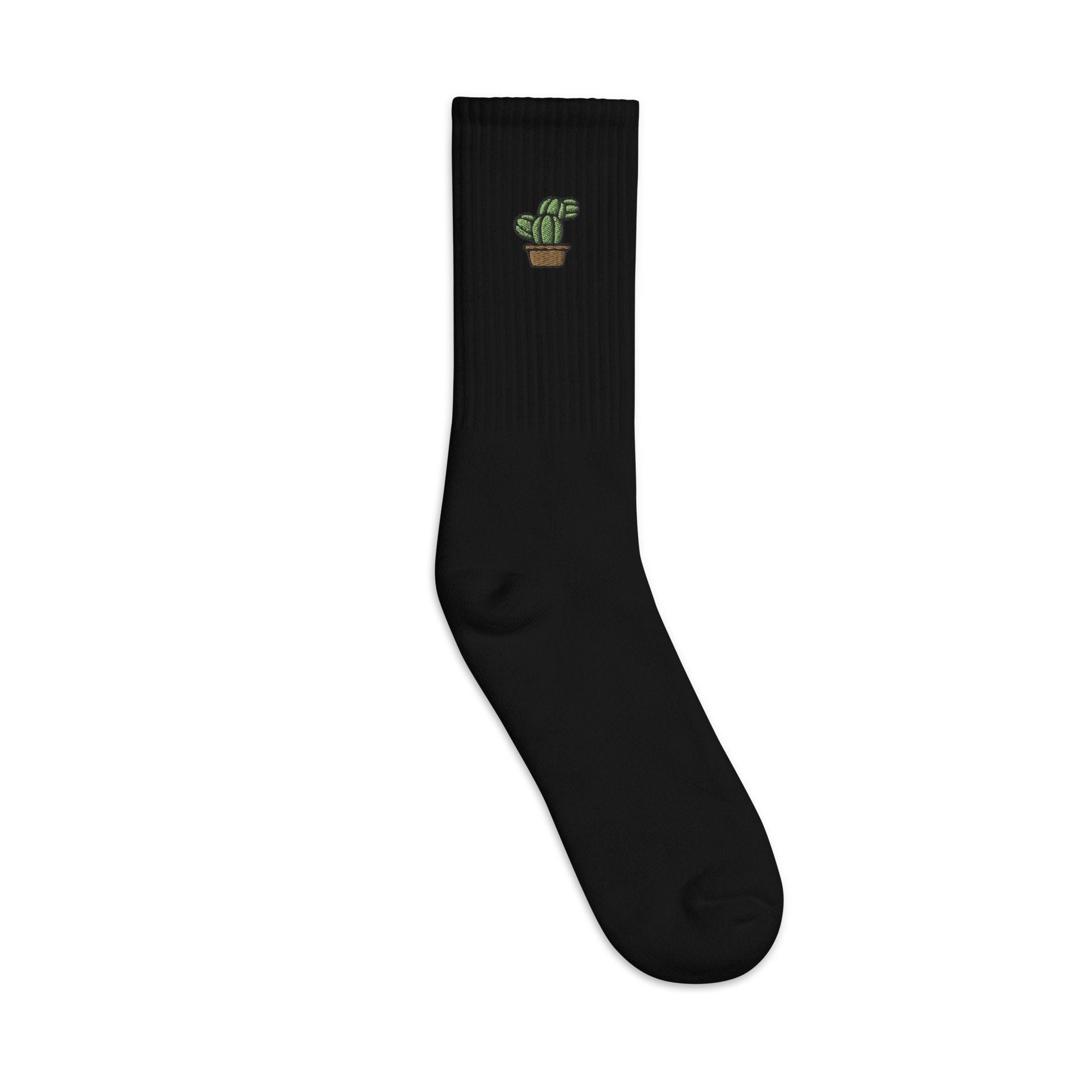 Cactus Lover Embroidered Socks, Premium Embroidered Socks, Long Socks Gift - Multiple Colors