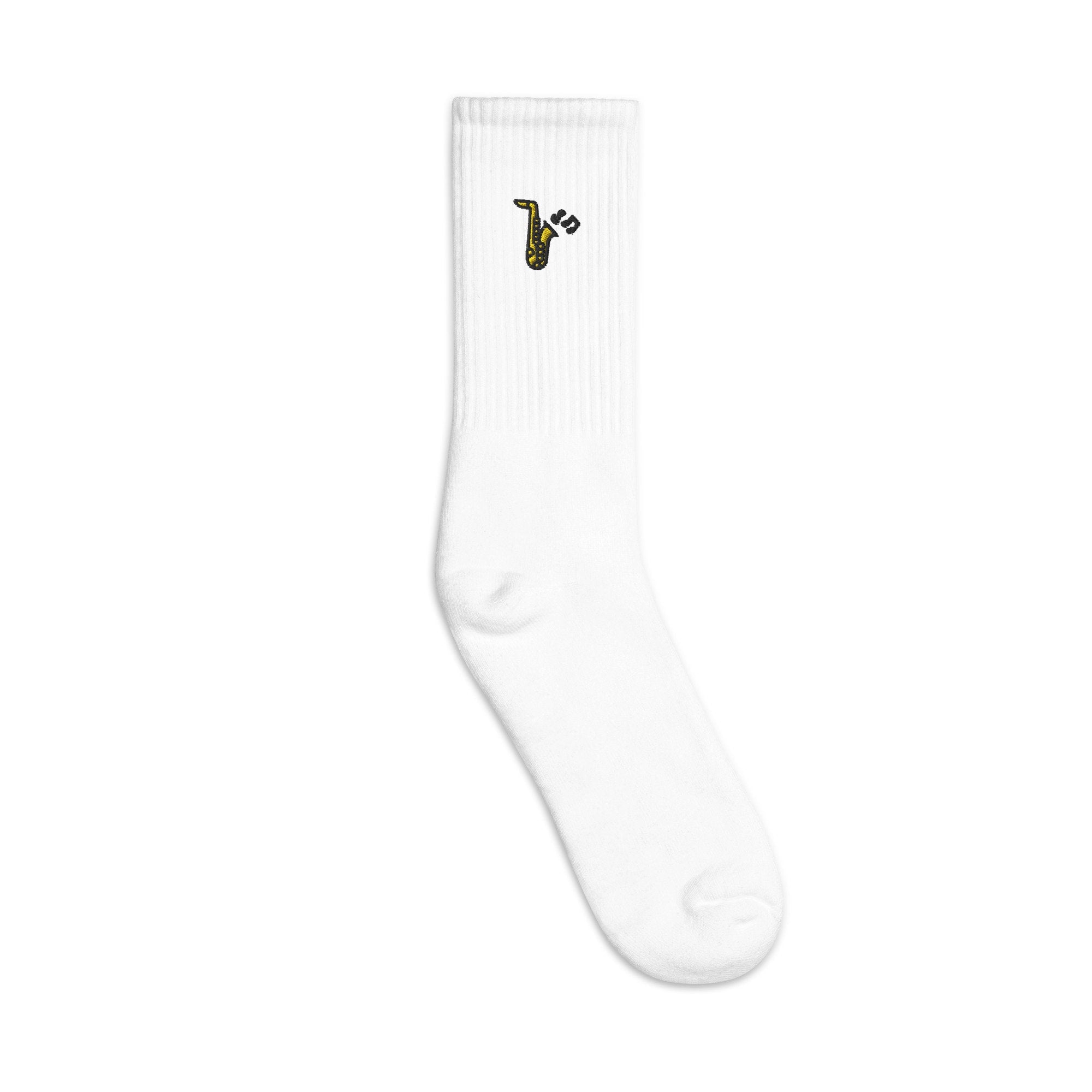 Saxophone Embroidered Socks, Premium Embroidered Socks, Long Socks Gift - Multiple Colors