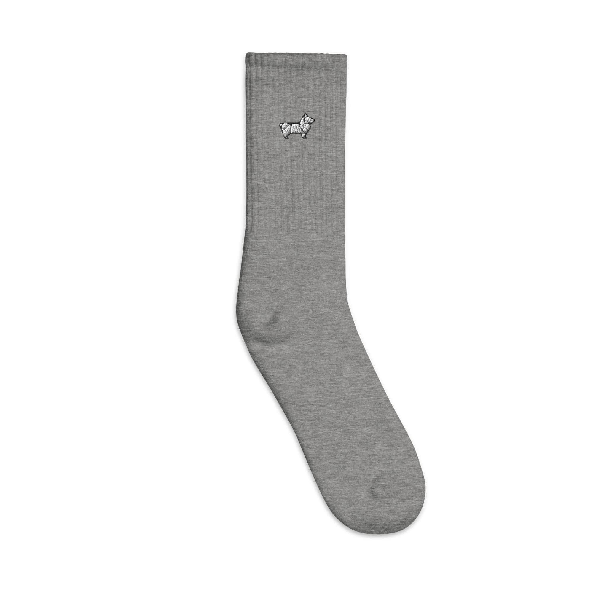 Paper Corgi Embroidered Socks, Premium Embroidered Socks, Long Socks Gift - Multiple Colors
