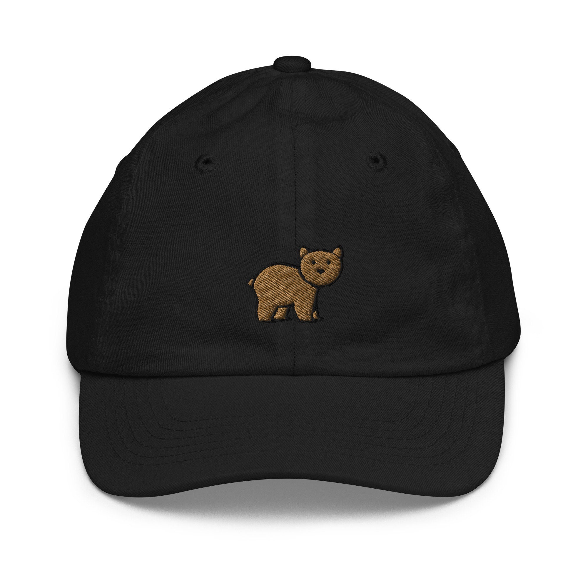 Bear Youth Baseball Cap, Handmade Kids Hat, Embroidered Childrens Hat Gift - Multiple Colors