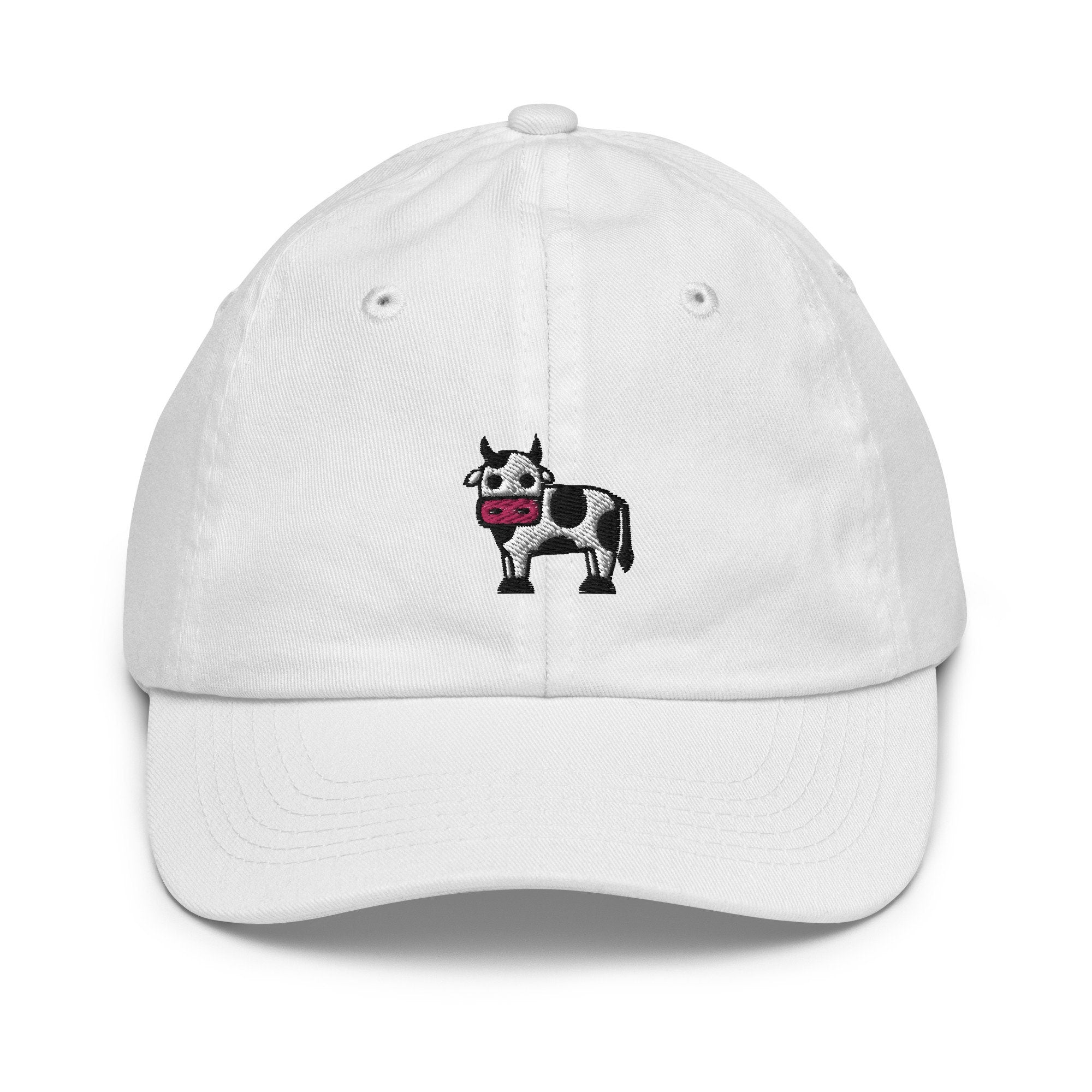 Cow Youth Baseball Cap, Handmade Kids Hat, Embroidered Childrens Hat Gift - Multiple Colors