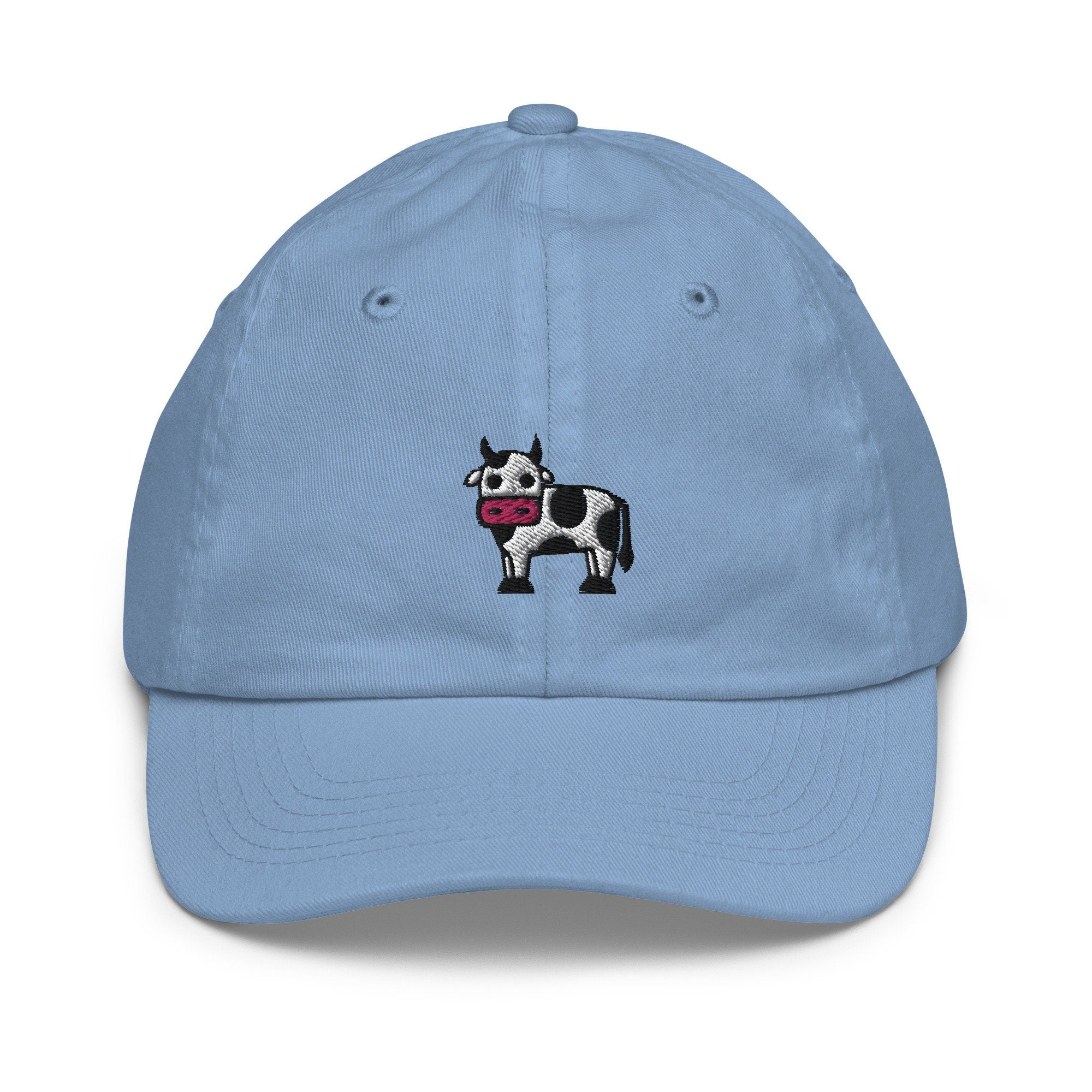 Cow Youth Baseball Cap, Handmade Kids Hat, Embroidered Childrens Hat Gift - Multiple Colors