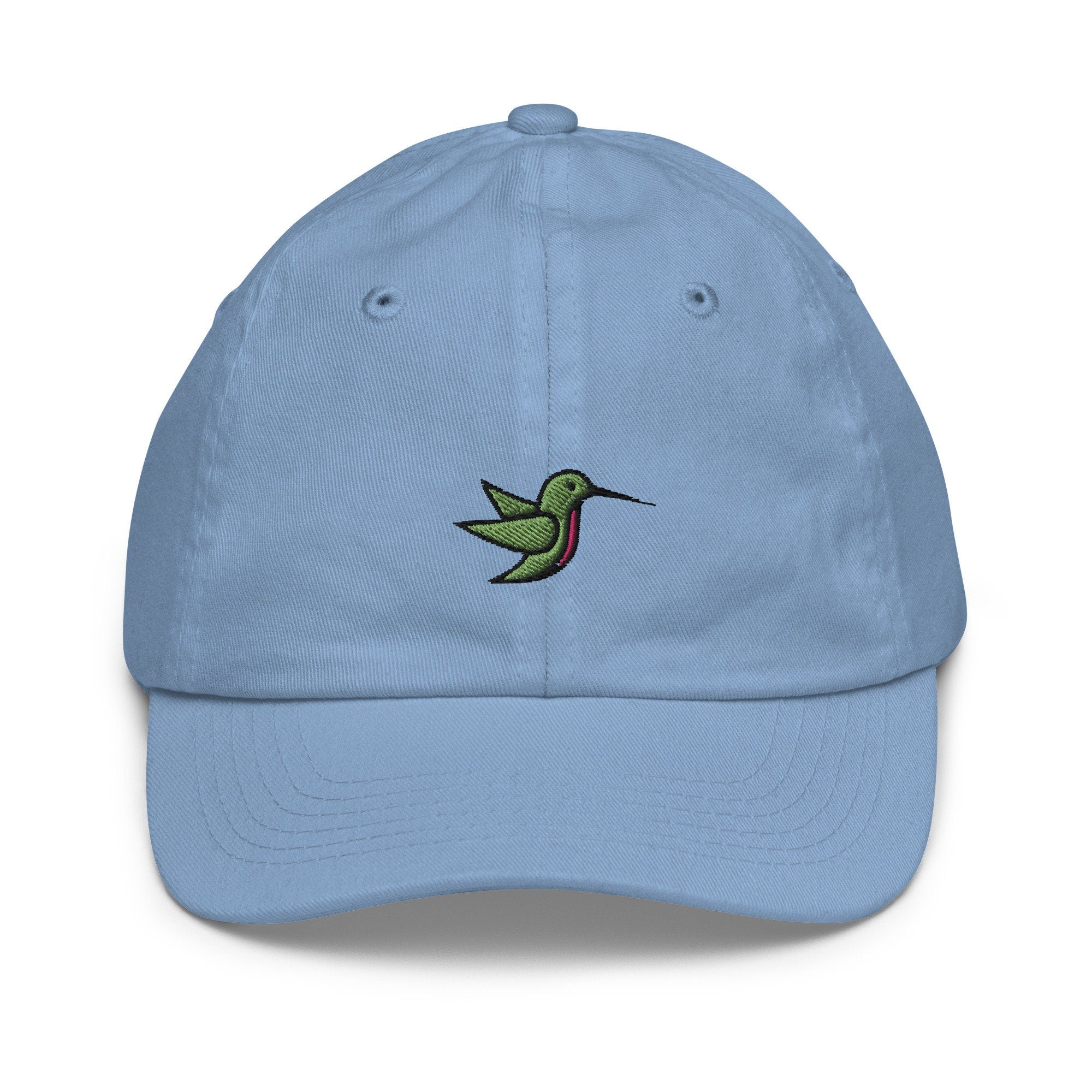 Hummingbird Youth Baseball Cap, Handmade Kids Hat, Embroidered Childrens Hat Gift - Multiple Colors