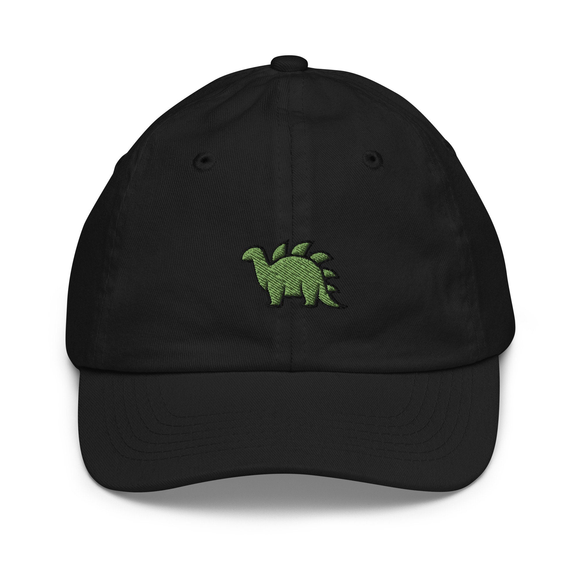 Stegosaurus Youth Baseball Cap, Handmade Kids Hat, Embroidered Childrens Hat Gift - Multiple Colors