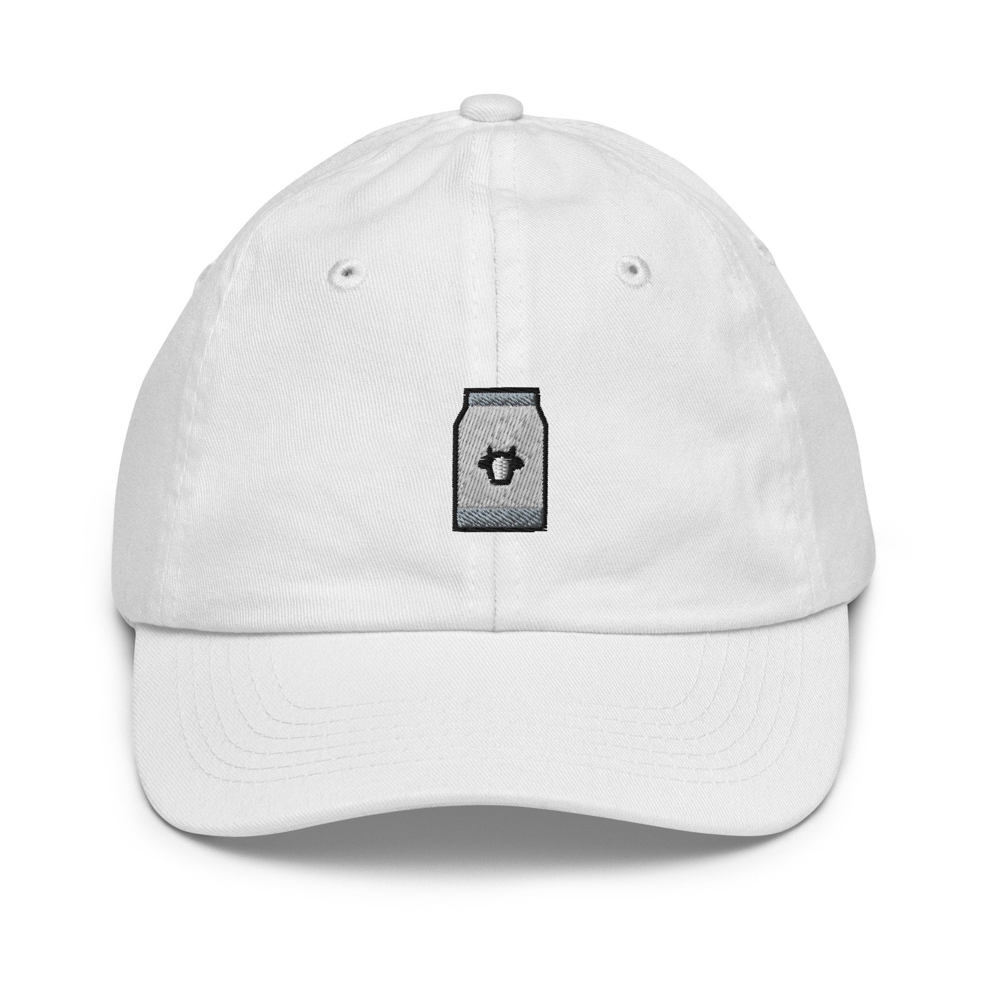 Milk Youth Baseball Cap, Handmade Kids Hat, Embroidered Childrens Hat Gift - Multiple Colors