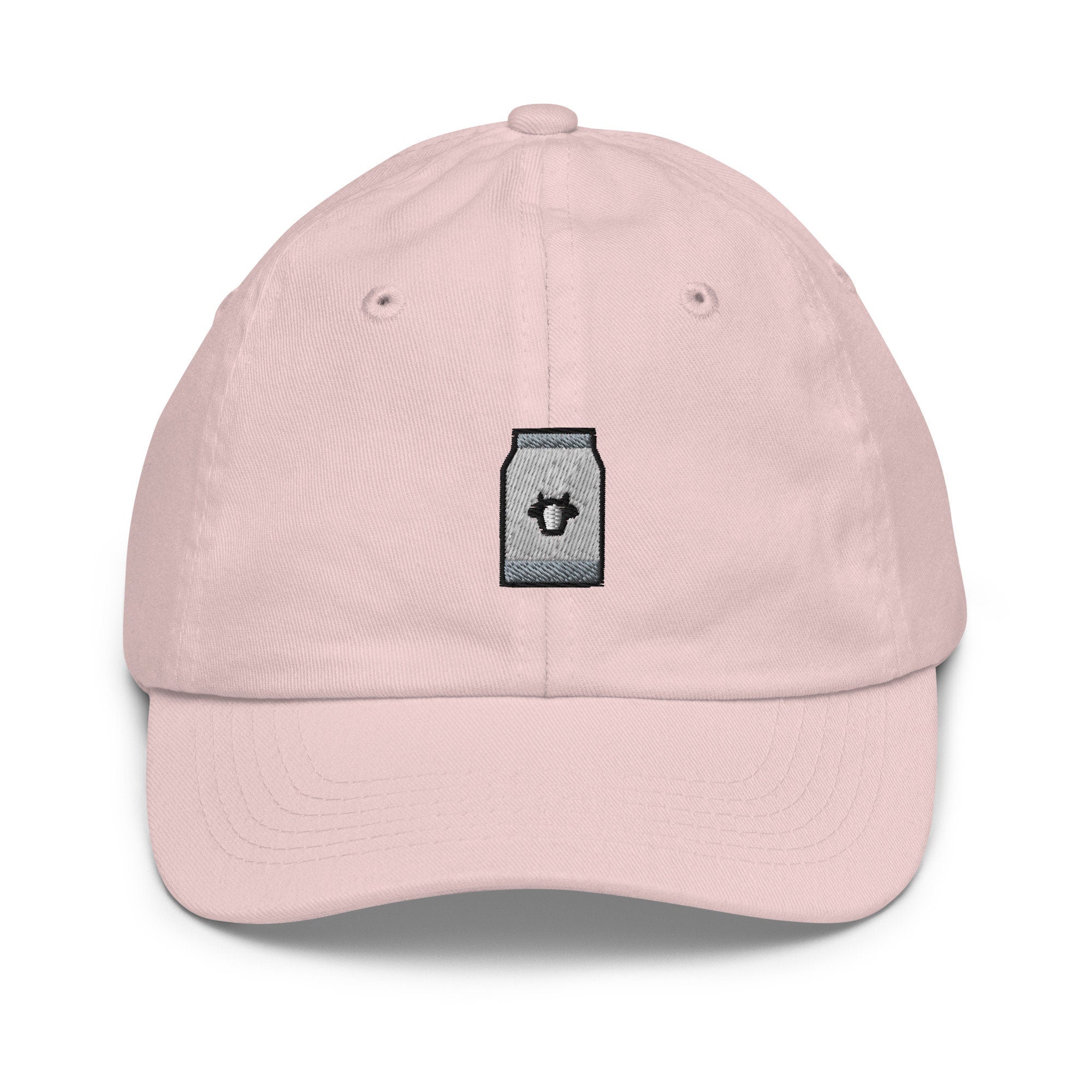Milk Youth Baseball Cap, Handmade Kids Hat, Embroidered Childrens Hat Gift - Multiple Colors