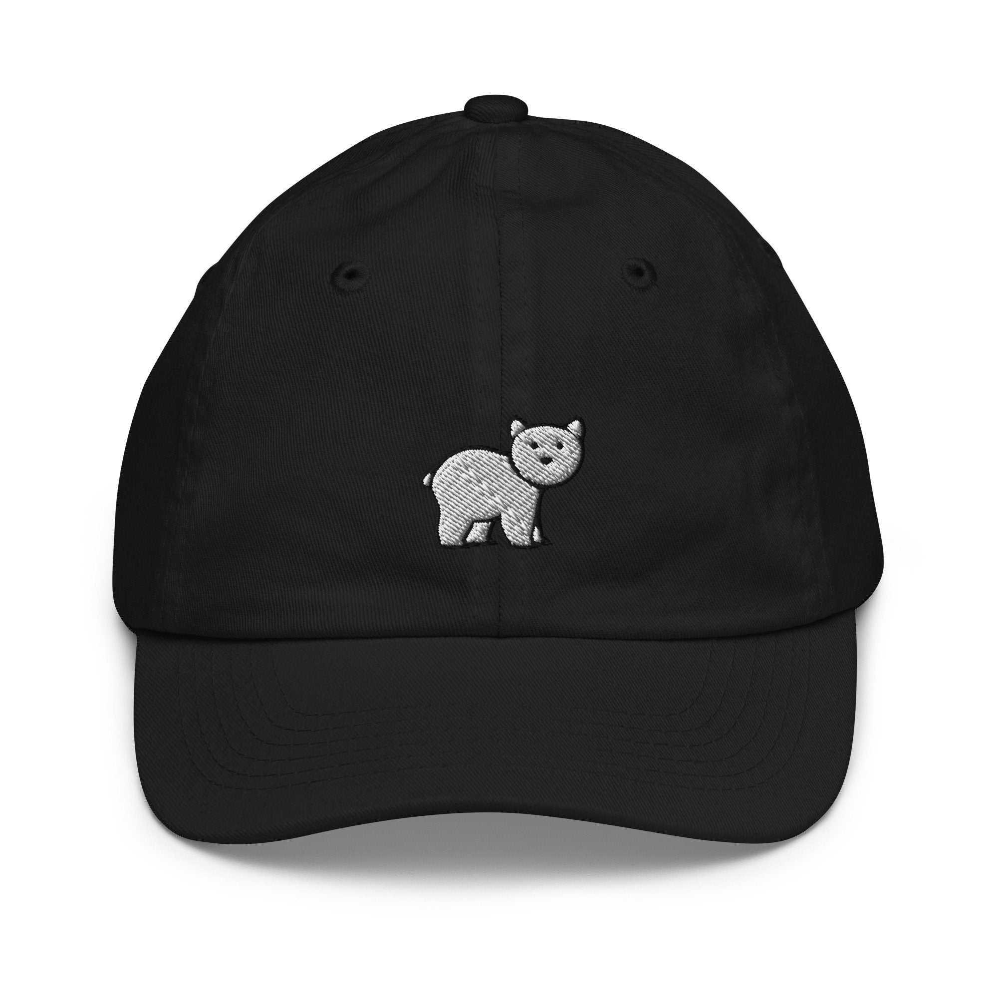 Polar Bear Youth Baseball Cap, Handmade Kids Hat, Embroidered Childrens Hat Gift - Multiple Colors