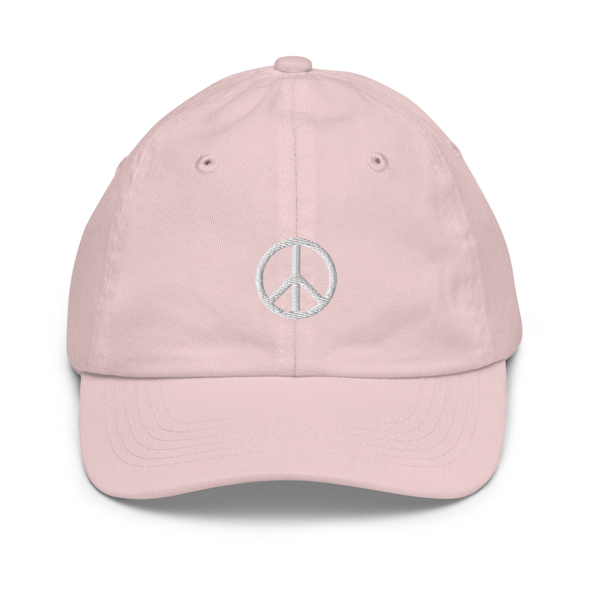 Peace Sign Youth Baseball Cap, Handmade Kids Hat, Embroidered Childrens Hat Gift - Multiple Colors