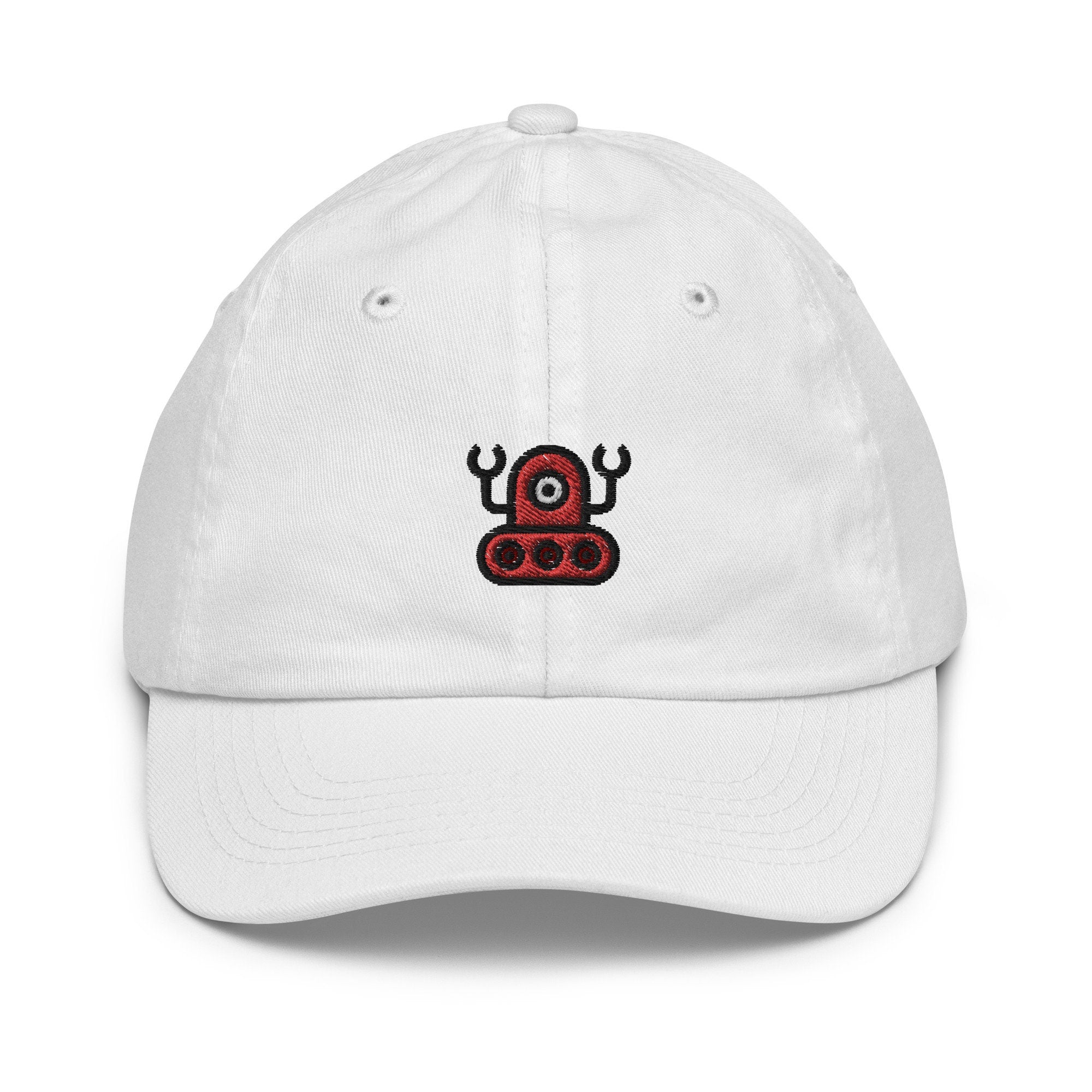 Robot Youth Baseball Cap, Handmade Kids Hat, Embroidered Childrens Hat Gift - Multiple Colors