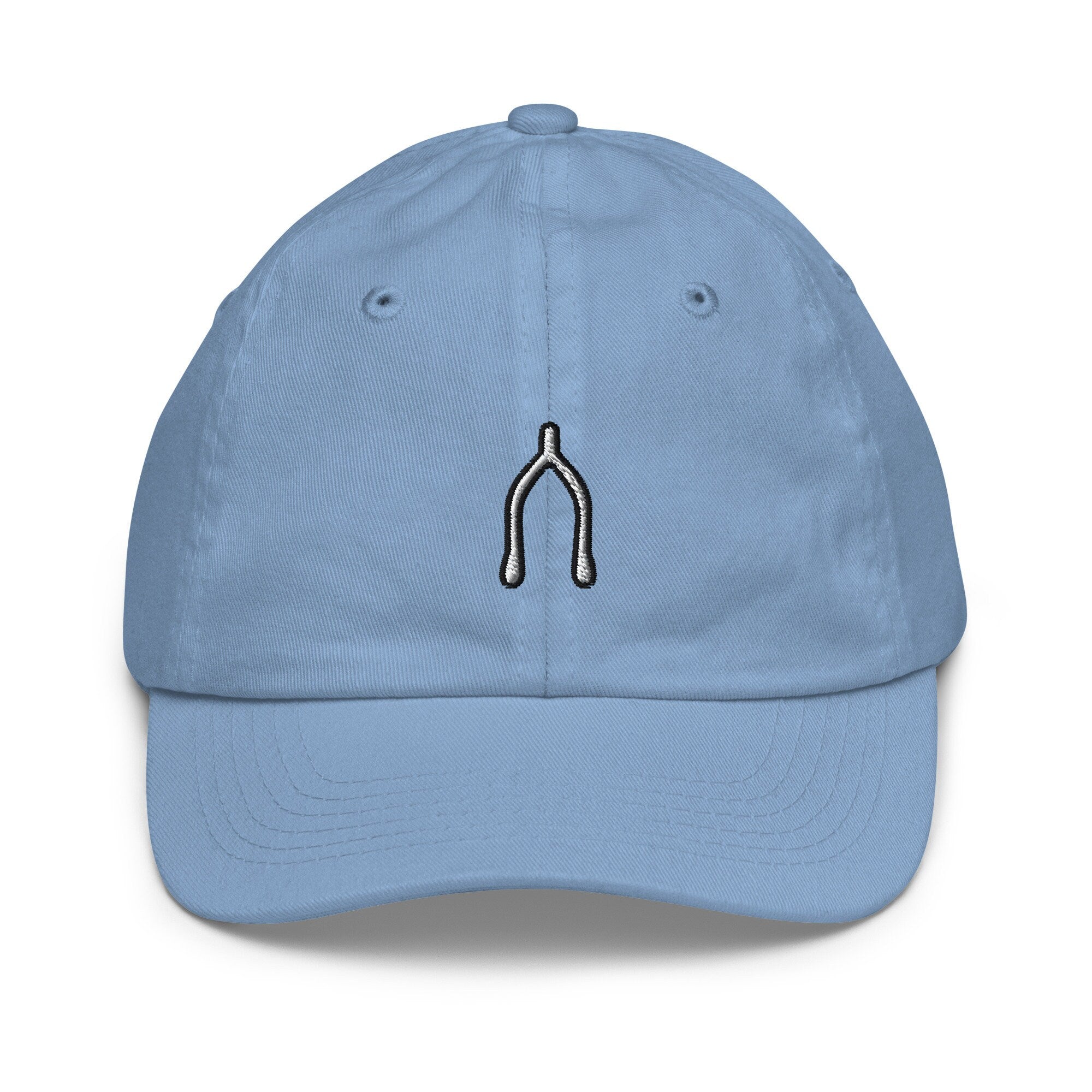 Wishbone Youth Baseball Cap, Handmade Kids Hat, Embroidered Childrens Hat Gift - Multiple Colors