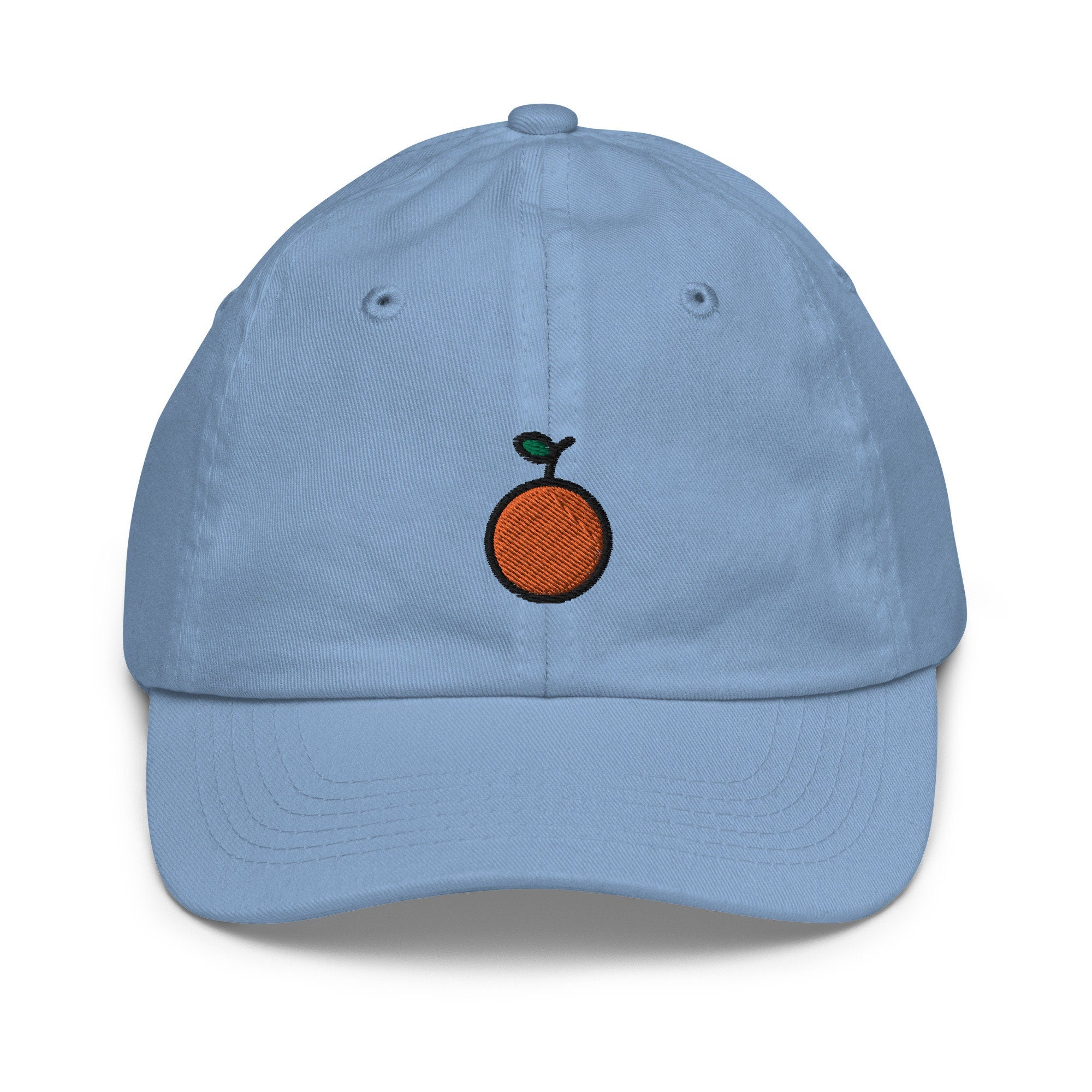 Orange Fruit Youth Baseball Cap, Handmade Kids Hat, Embroidered Childrens Hat Gift - Multiple Colors