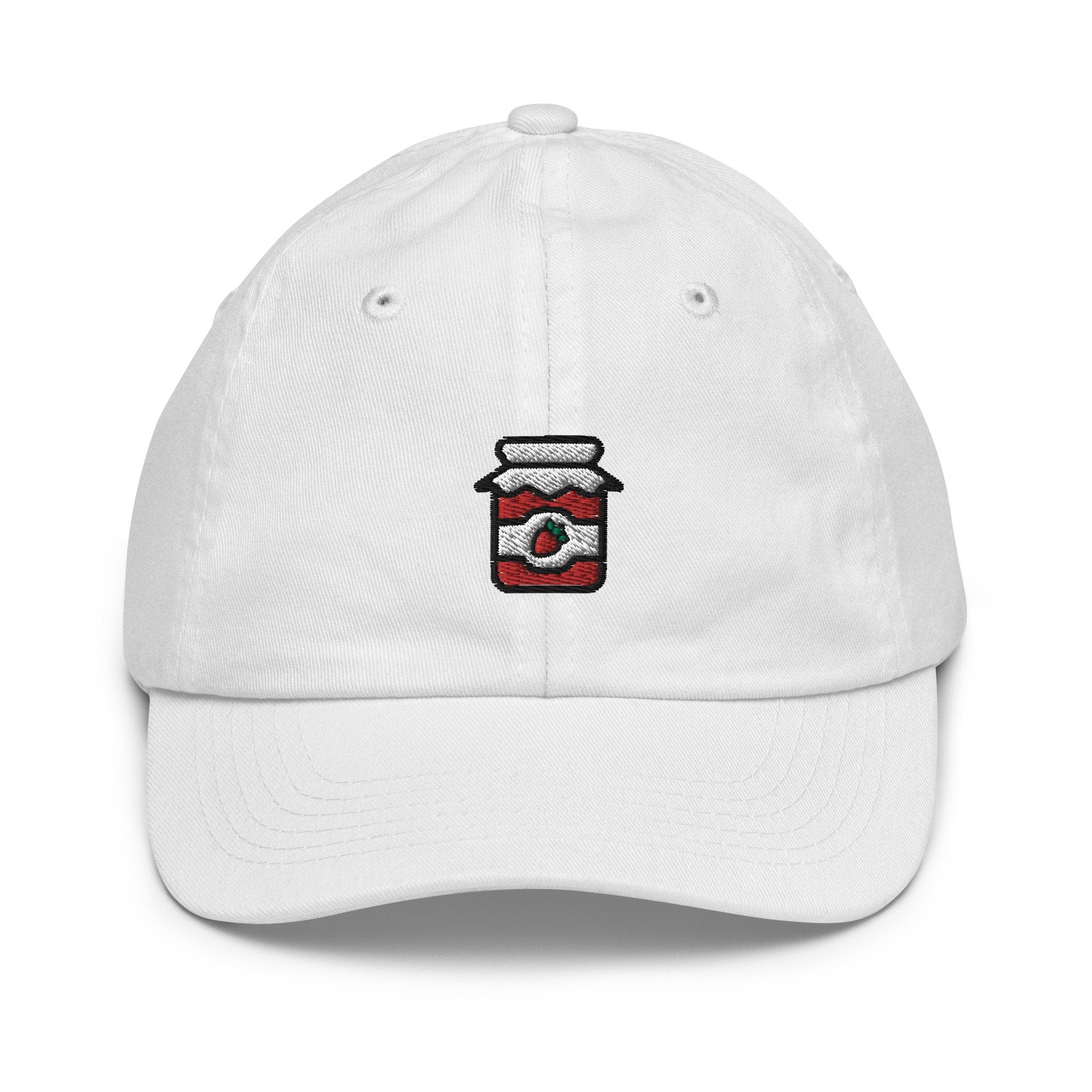 Strawberry Jam Youth Baseball Cap, Handmade Kids Hat, Embroidered Childrens Hat Gift - Multiple Colors