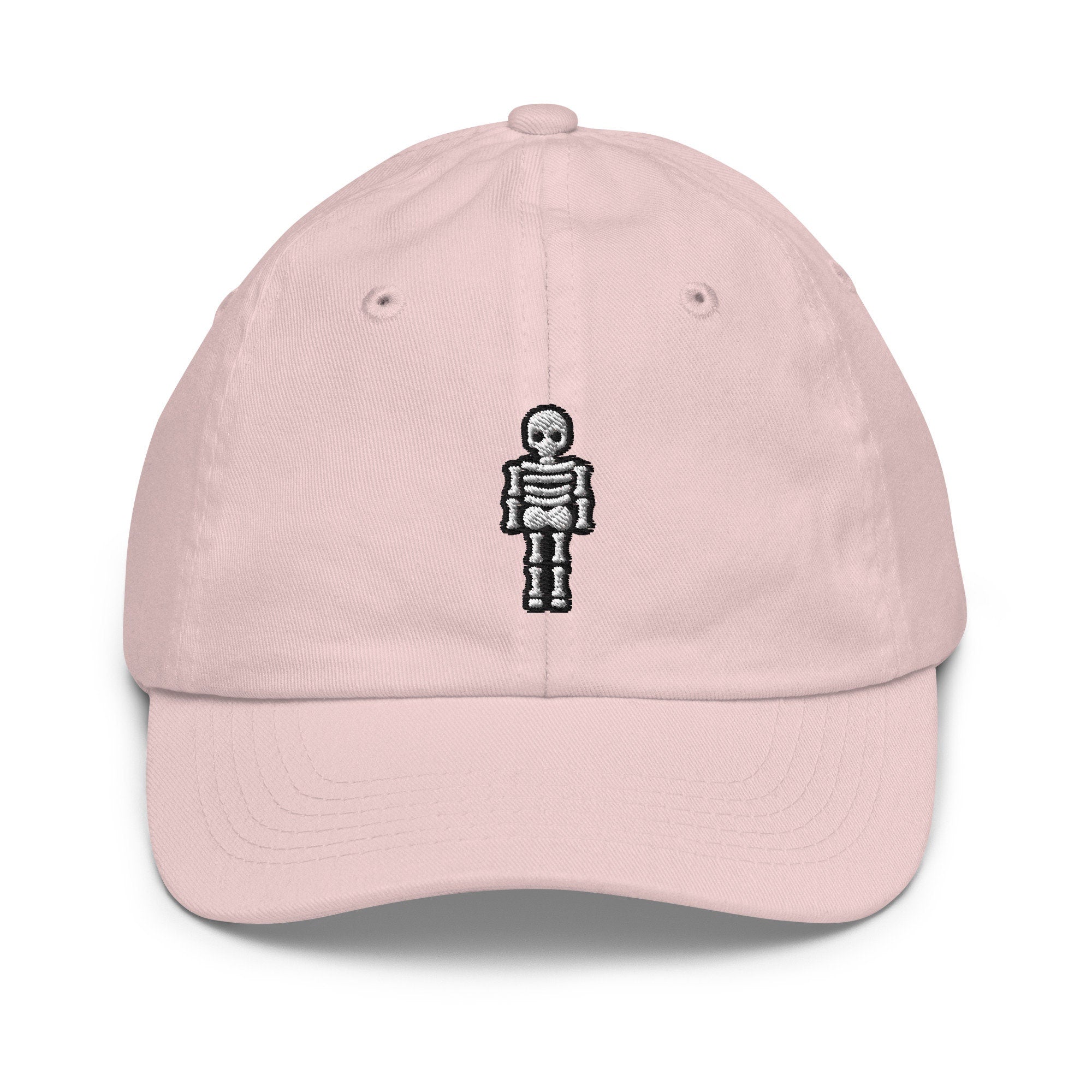 Skeleton Youth Baseball Cap, Handmade Kids Hat, Embroidered Childrens Hat Gift - Multiple Colors