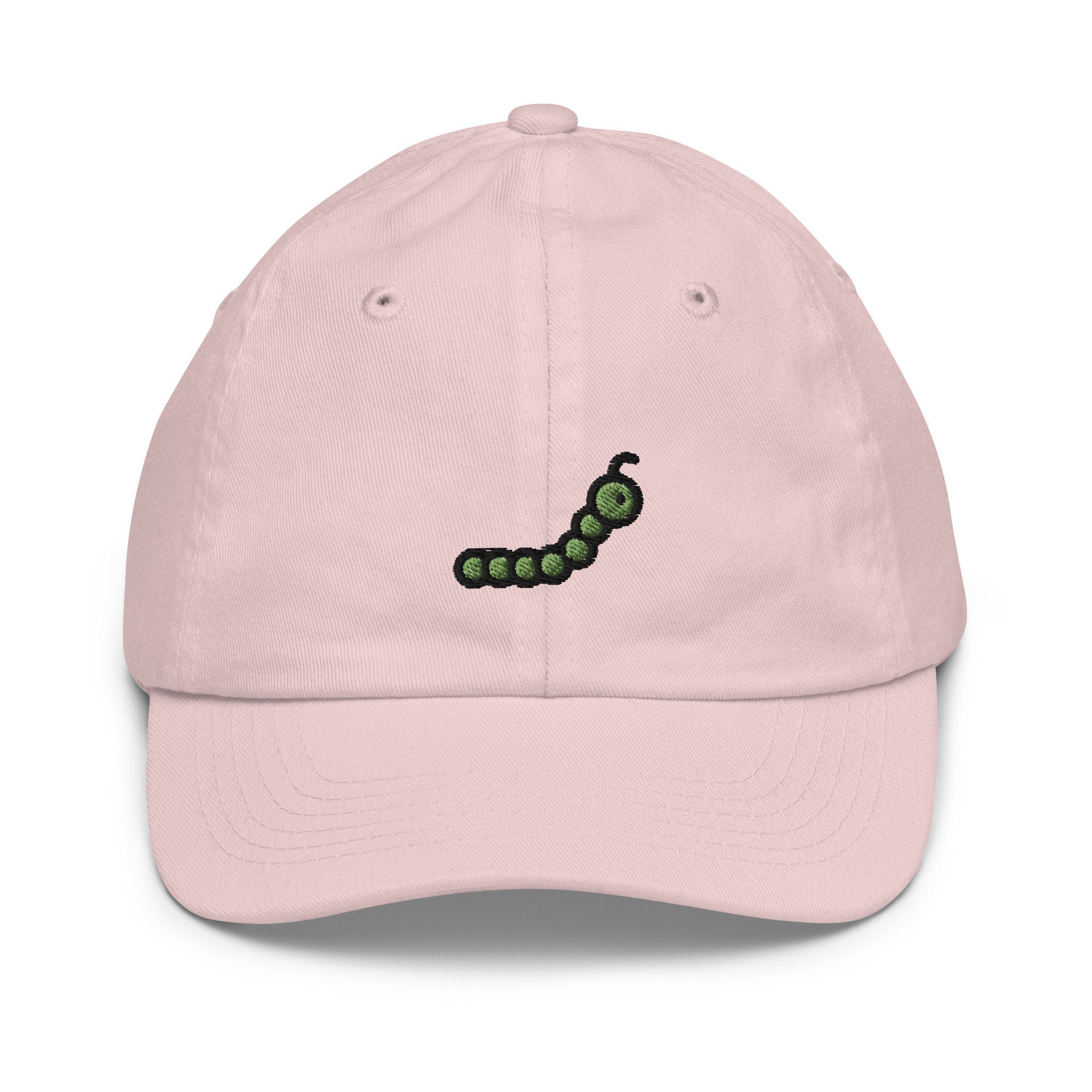 Caterpillar Youth Baseball Cap, Handmade Kids Hat, Embroidered Childrens Hat Gift - Multiple Colors