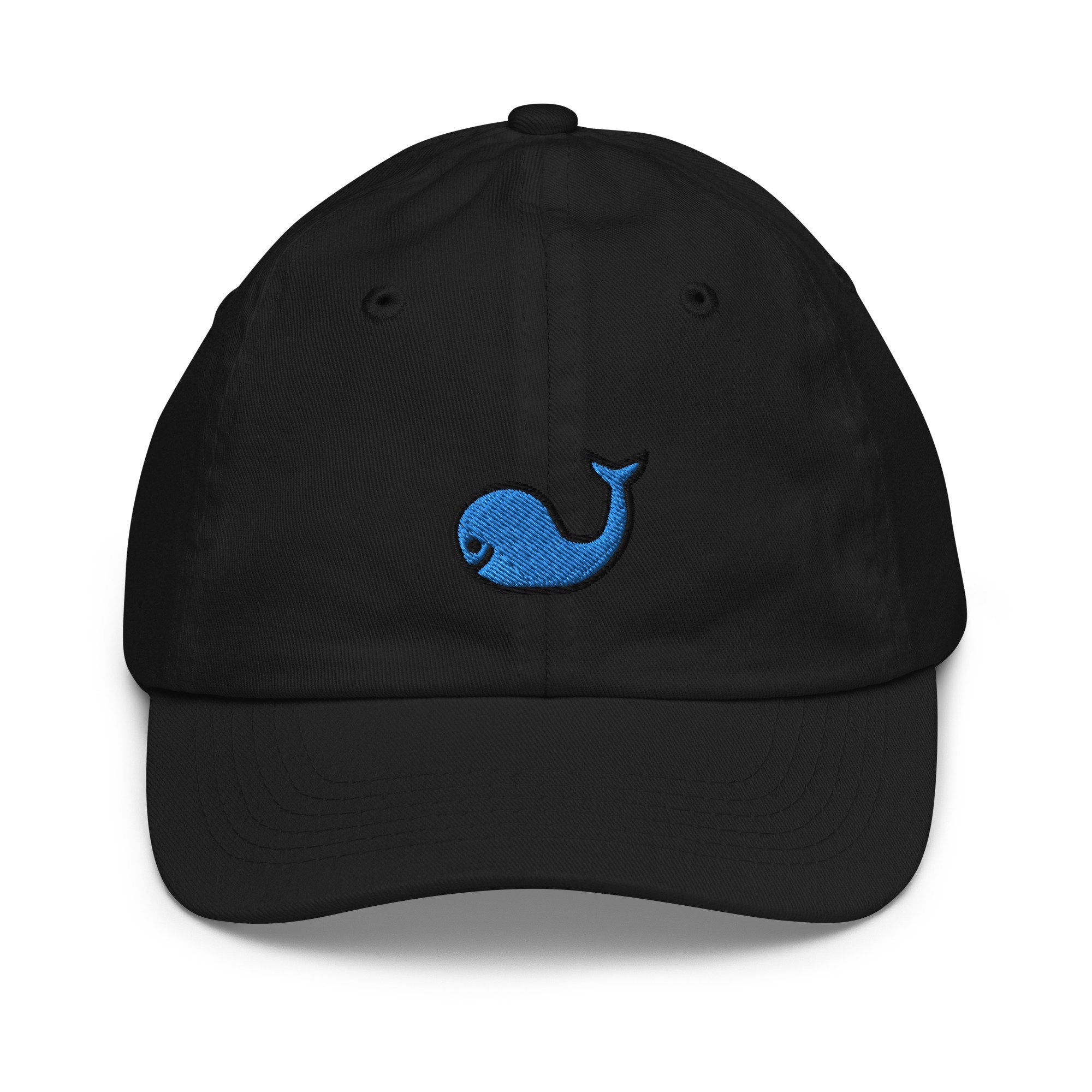 Whale Youth Baseball Cap, Handmade Kids Hat, Embroidered Childrens Hat Gift - Multiple Colors