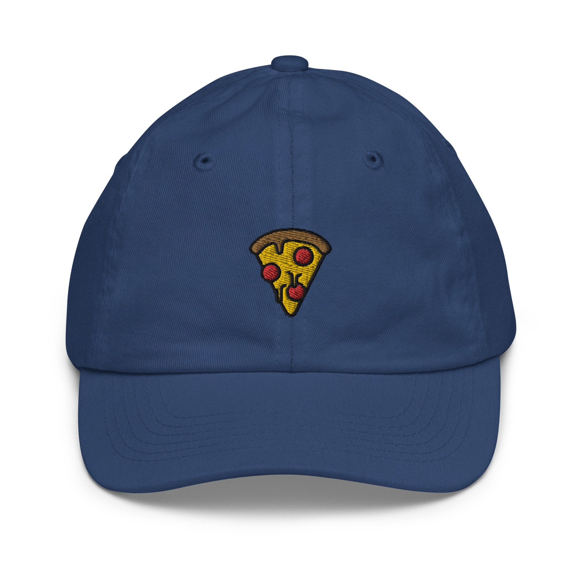 Melting Pizza Youth Baseball Cap, Handmade Kids Hat, Embroidered Childrens Hat Gift - Multiple Colors