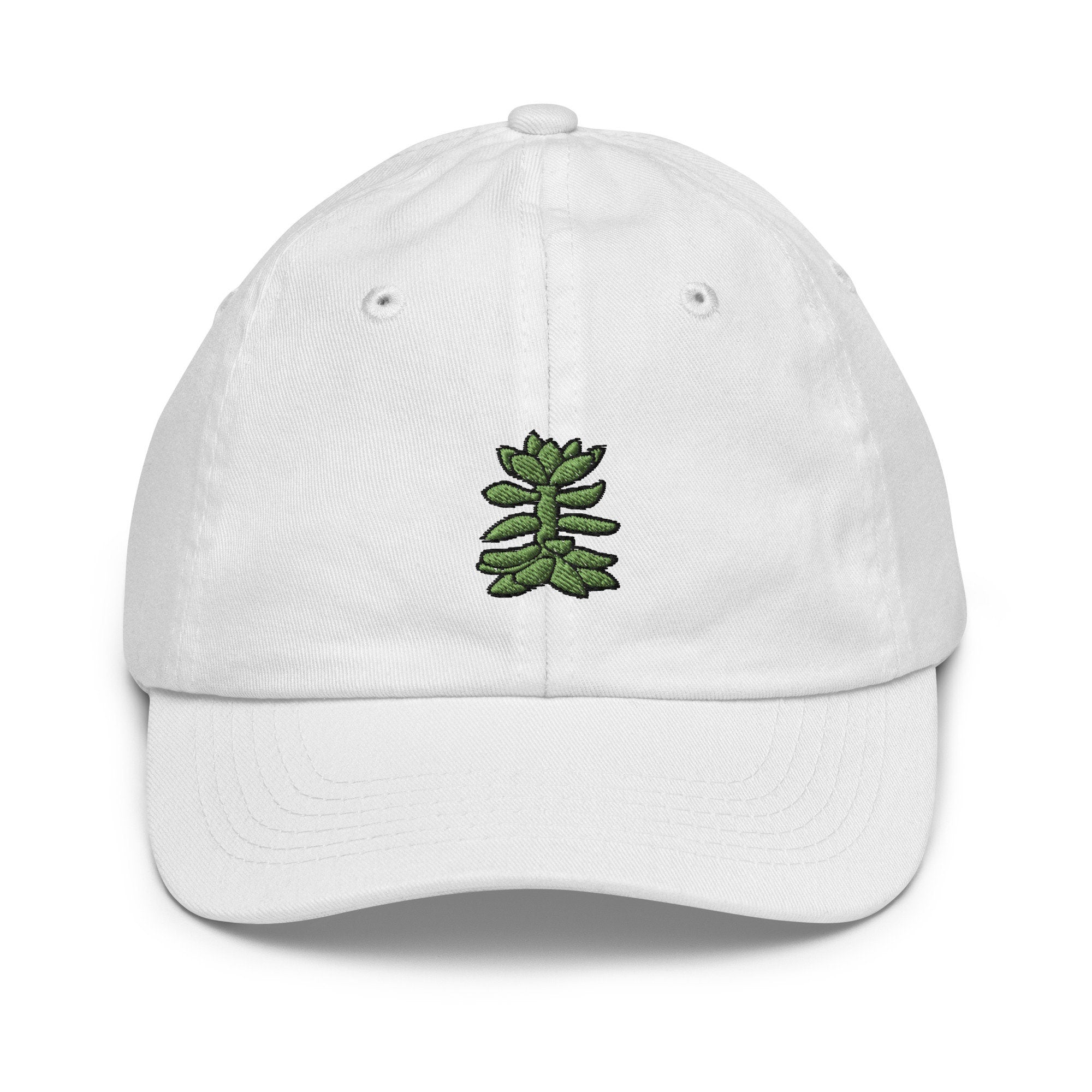 Succulent Plant Youth Baseball Cap, Handmade Kids Hat, Embroidered Childrens Hat Gift - Multiple Colors