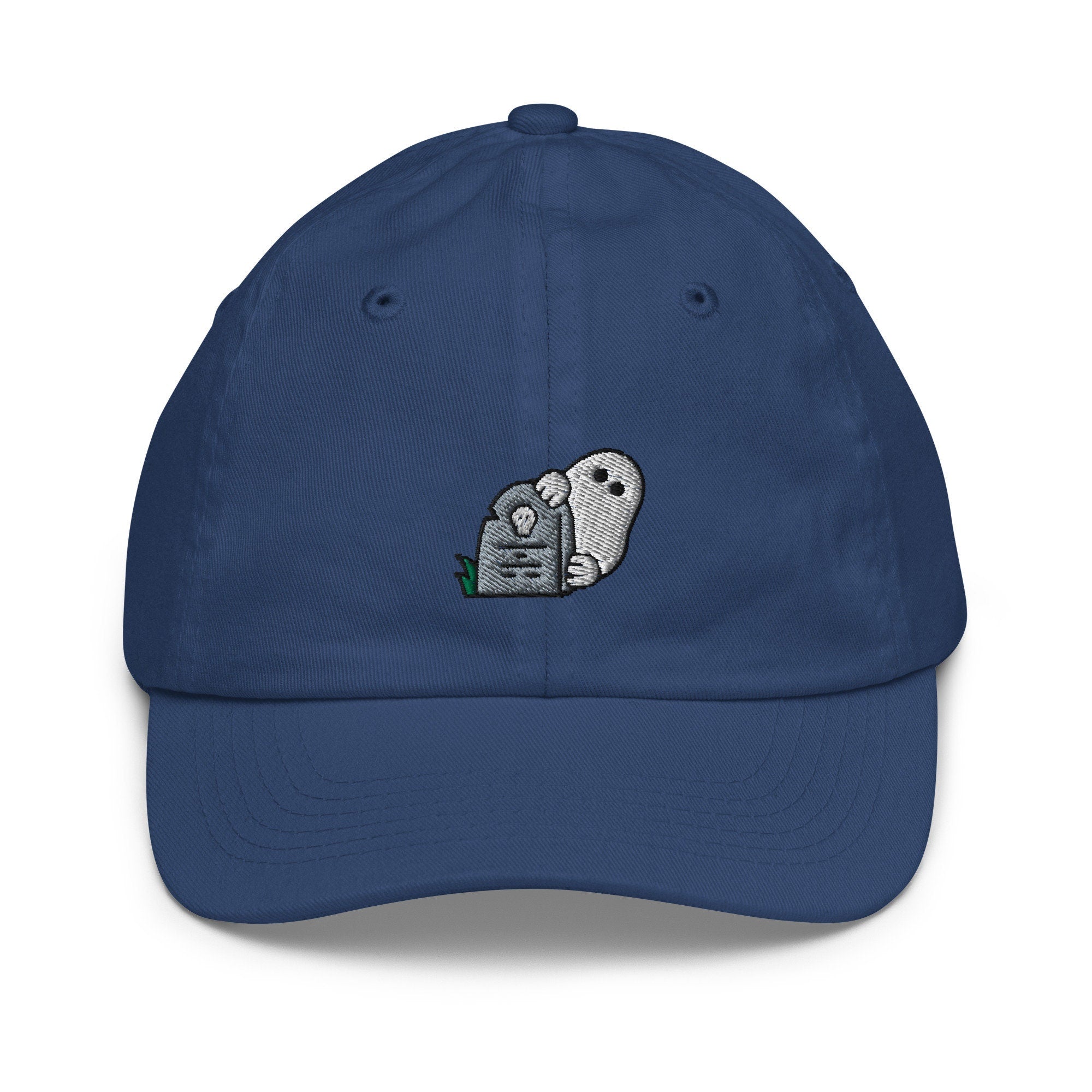 Ghost Youth Baseball Cap, Halloween Handmade Kids Hat, Embroidered Childrens Hat Gift - Multiple Colors