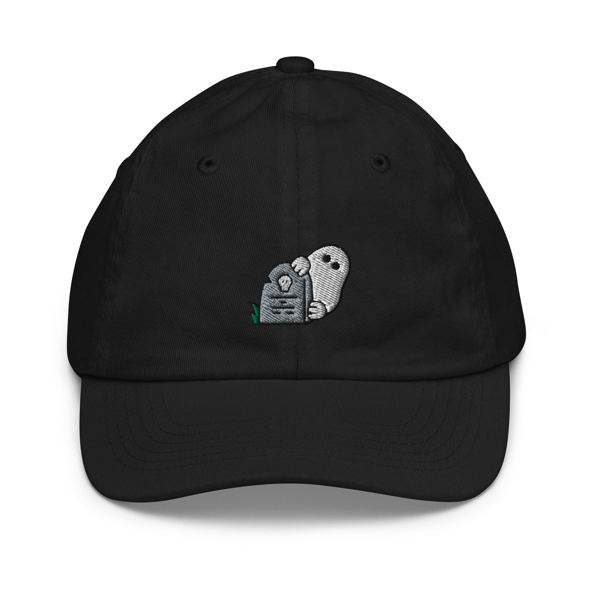 Ghost Youth Baseball Cap, Halloween Handmade Kids Hat, Embroidered Childrens Hat Gift - Multiple Colors
