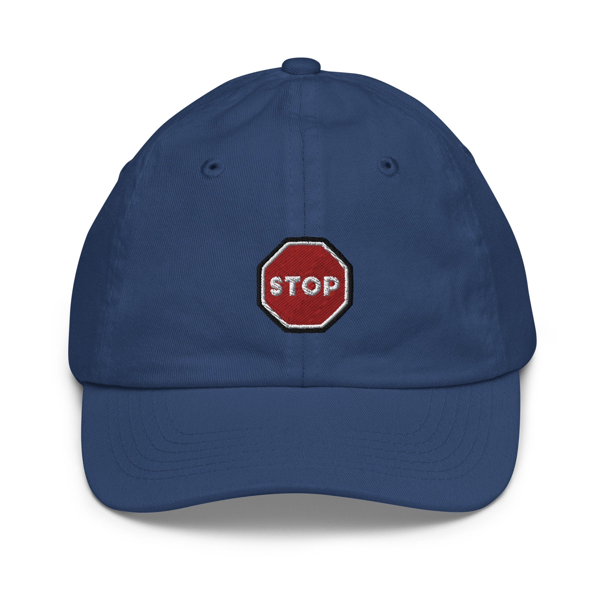 Stop Sign Youth Baseball Cap, Handmade Kids Hat, Embroidered Childrens Hat Gift - Multiple Colors