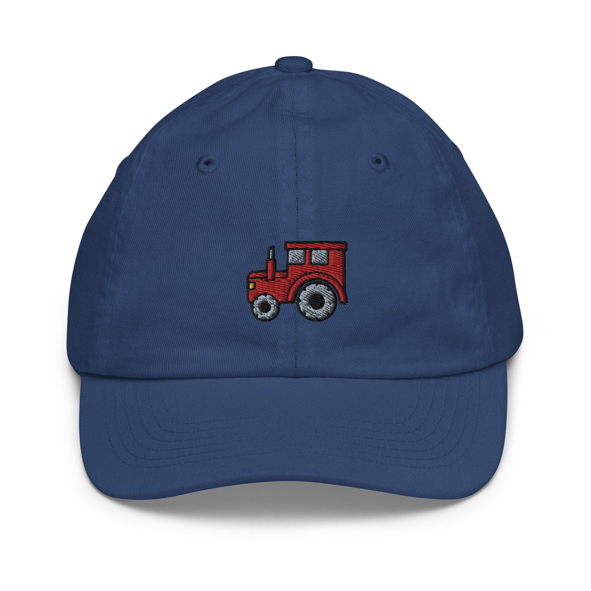 Tractor Youth Baseball Cap, Handmade Kids Hat, Embroidered Childrens Hat Gift - Multiple Colors