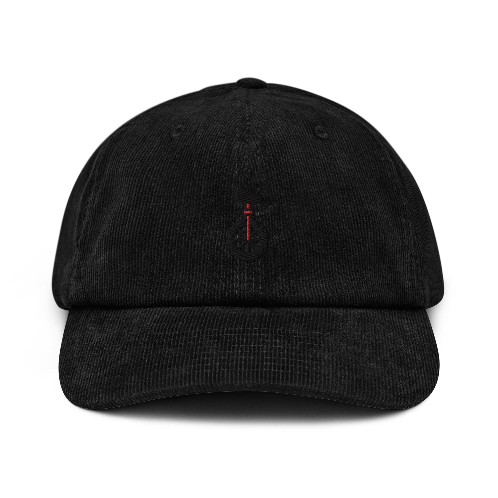 Unicycle Corduroy Hat, Handmade Embroidered Corduroy Dad Cap - Multiple Colors