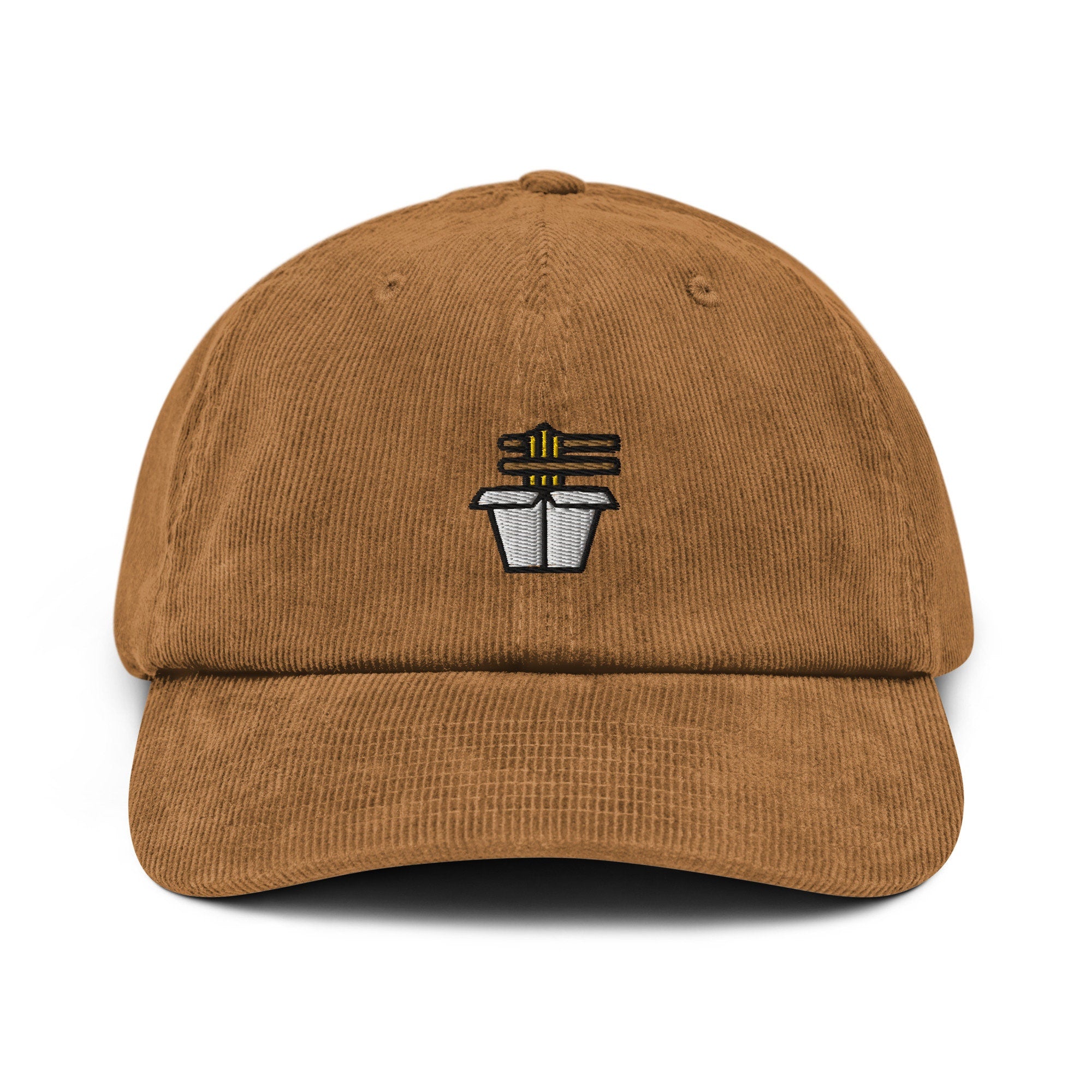 Noodles Corduroy Hat, Handmade Embroidered Corduroy Dad Cap - Multiple Colors