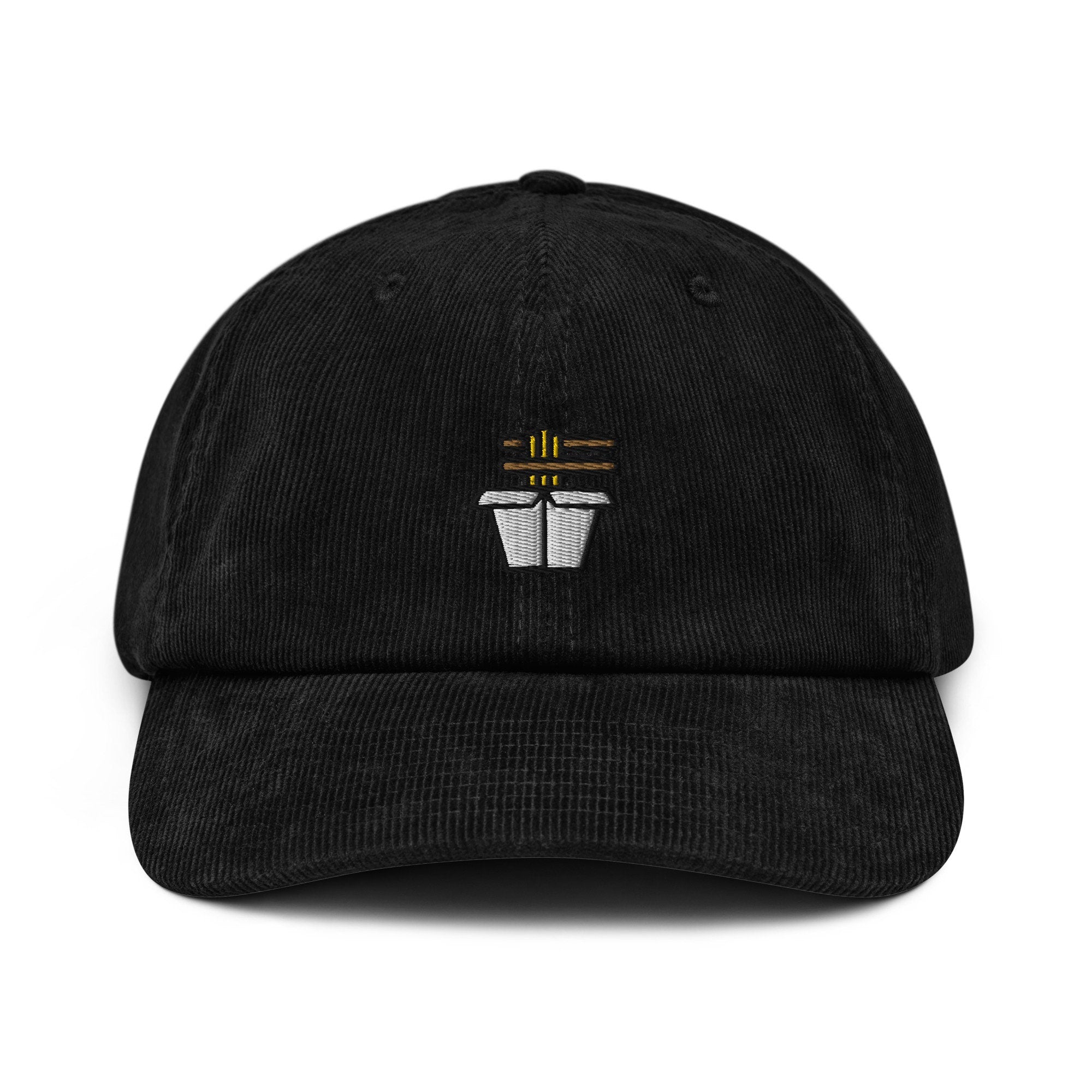 Noodles Corduroy Hat, Handmade Embroidered Corduroy Dad Cap - Multiple Colors