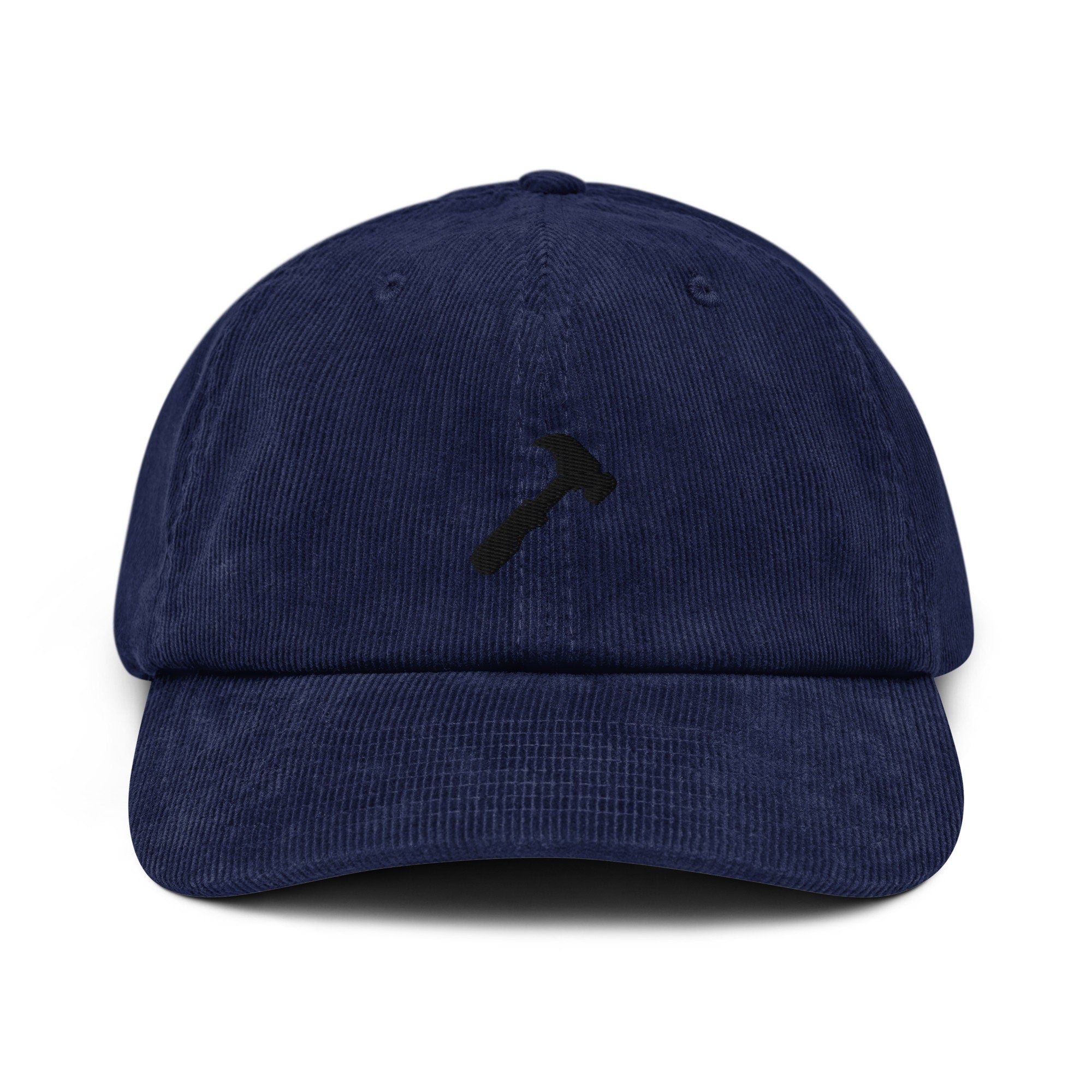 Hammer Corduroy Hat, Handmade Embroidered Corduroy Dad Cap - Multiple Colors