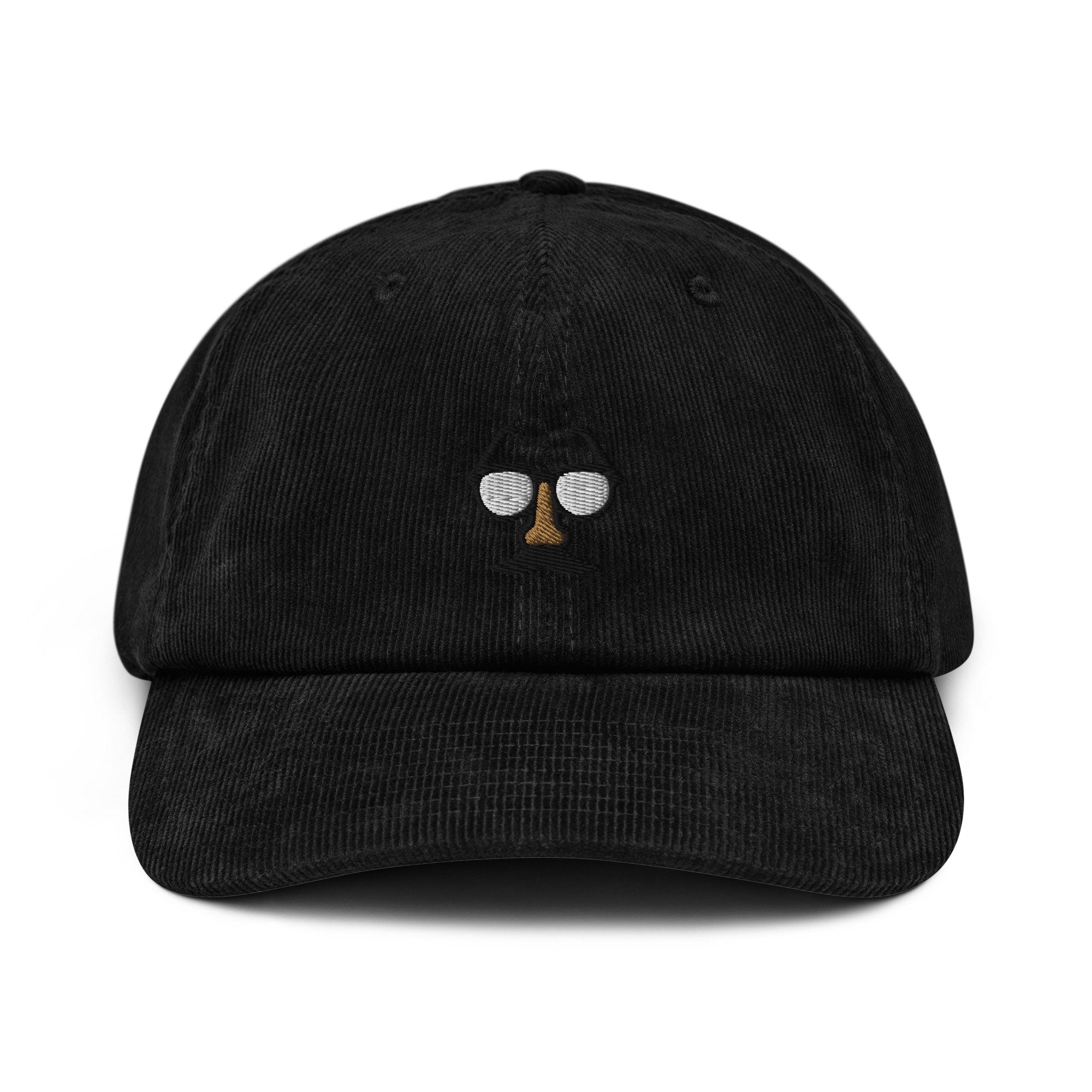 Disguise Corduroy Hat, Handmade Embroidered Corduroy Dad Cap - Multiple Colors