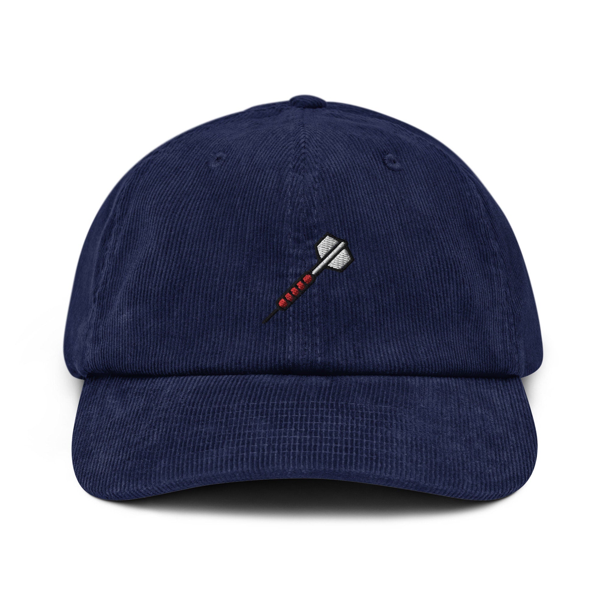 Dart Corduroy Hat, Handmade Embroidered Corduroy Dad Cap - Multiple Colors