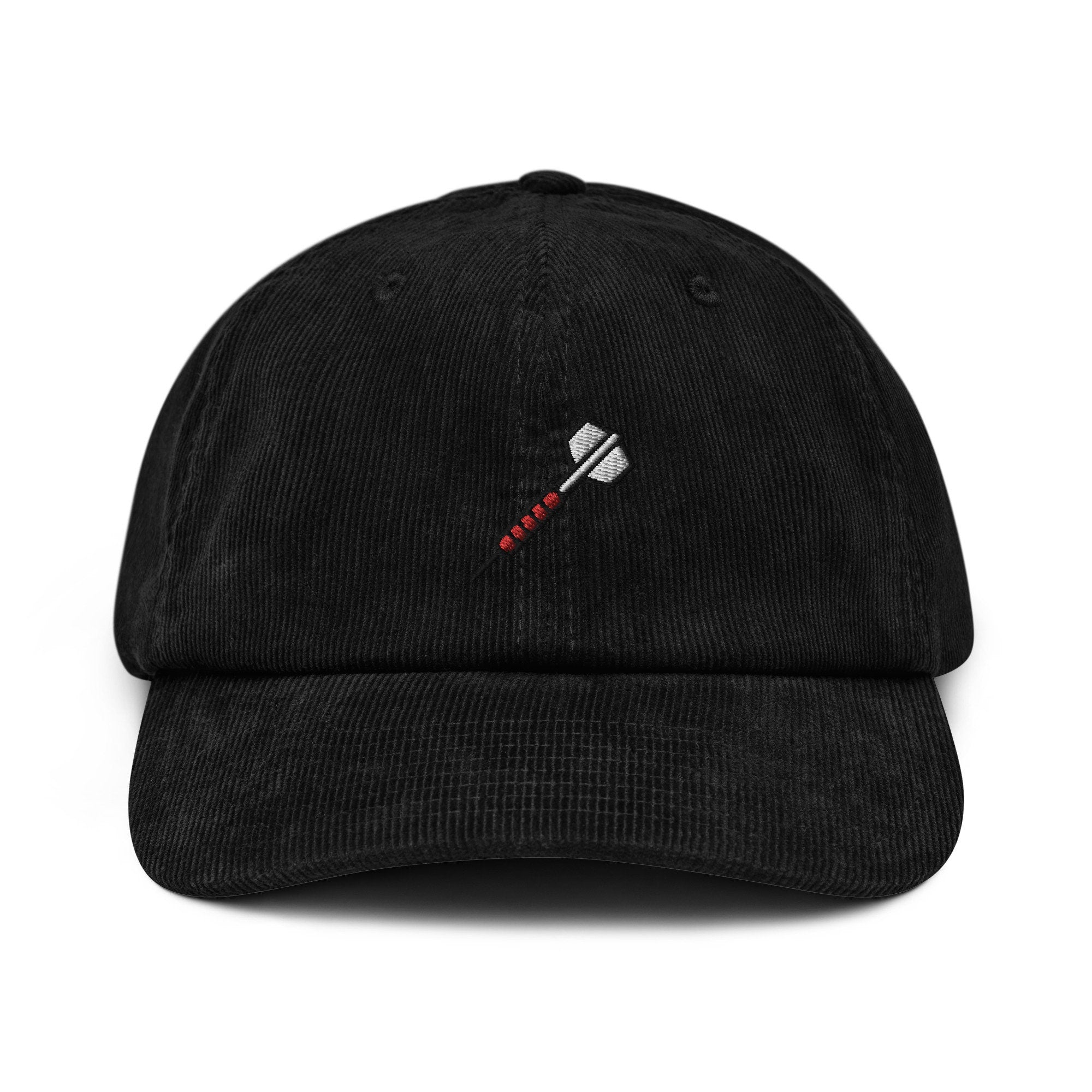Dart Corduroy Hat, Handmade Embroidered Corduroy Dad Cap - Multiple Colors