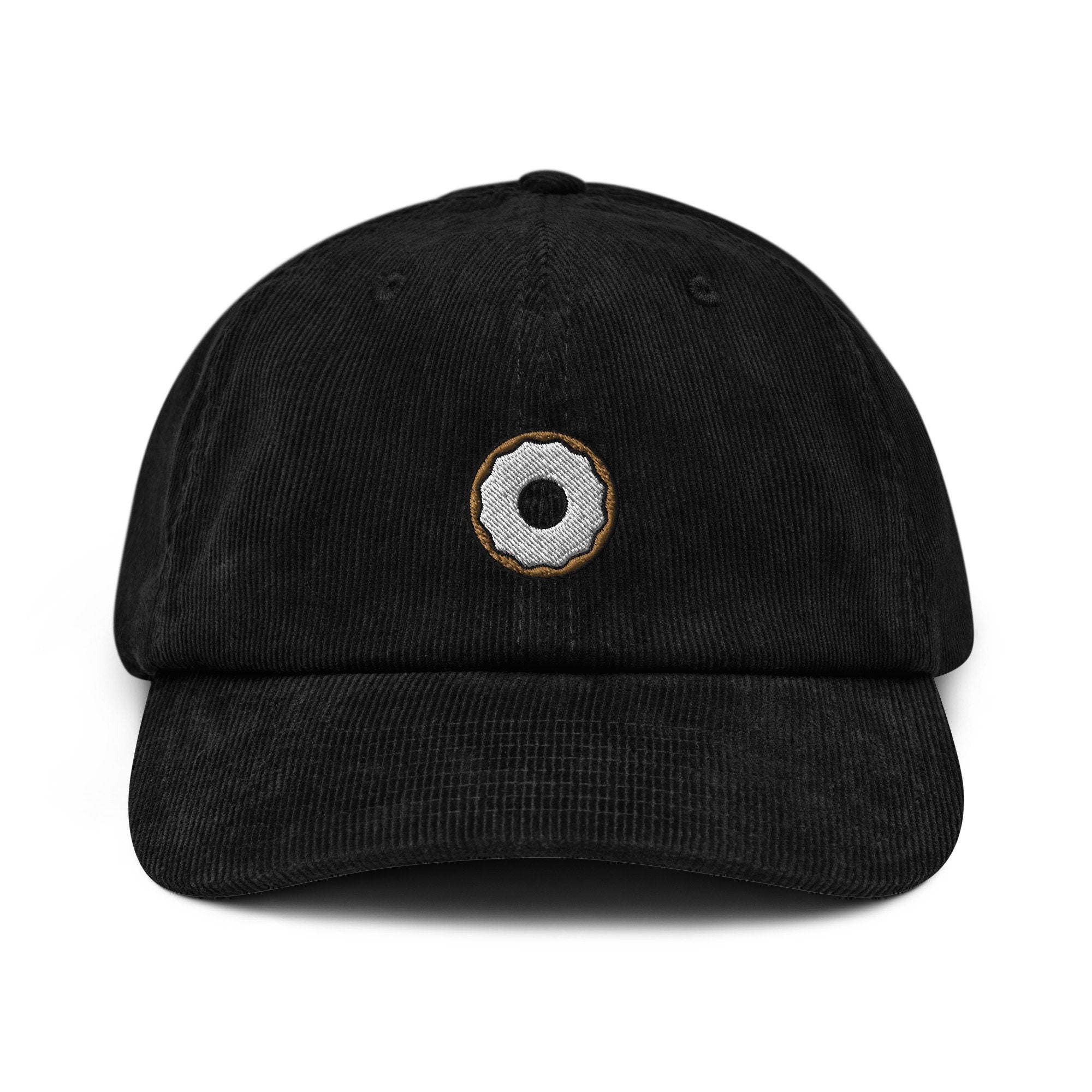 Bagel Corduroy Hat, Handmade Embroidered Corduroy Dad Cap - Multiple Colors