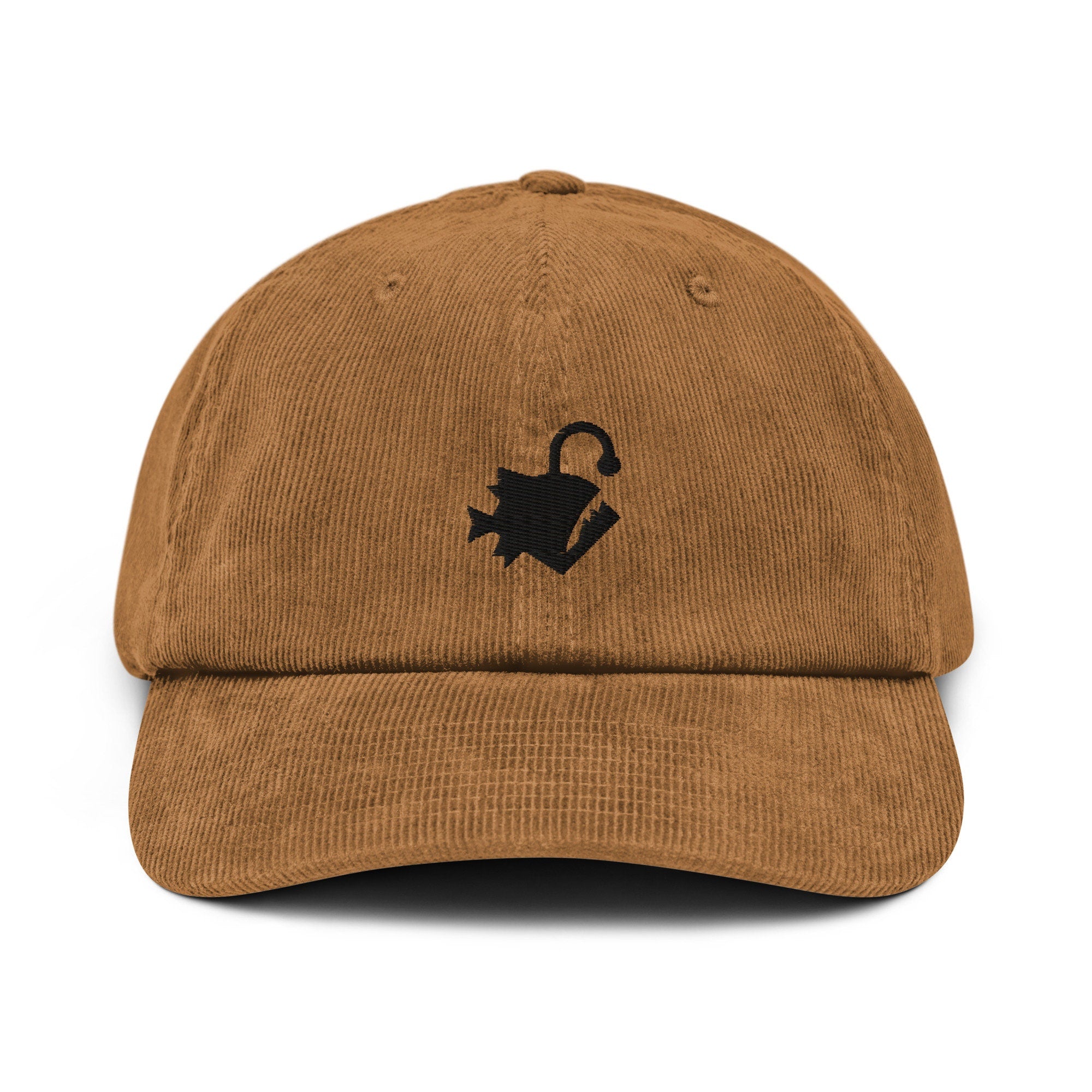 Deep Sea Fish Corduroy Hat, Handmade Embroidered Corduroy Dad Cap - Multiple Colors