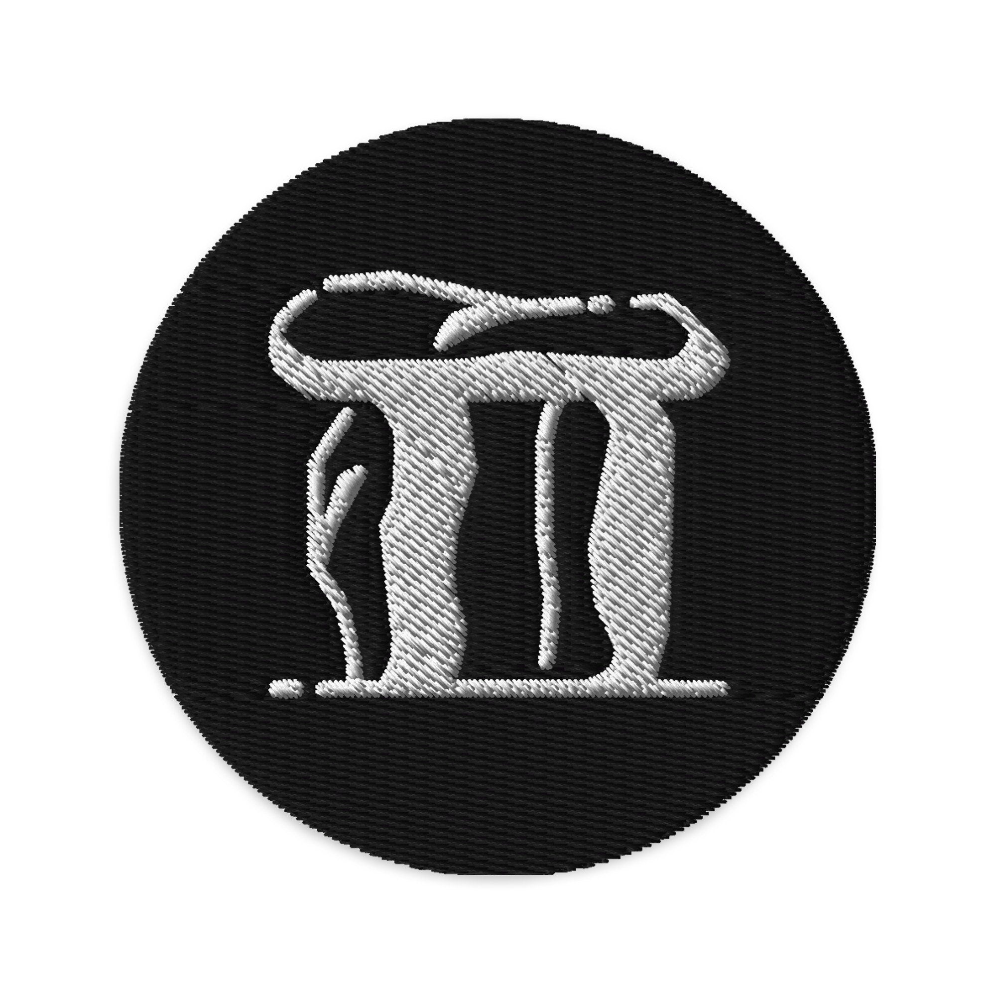 Stonehenge Embroidered Patch, Three Inch Stonehenge Patches, Handmade Circular Stonehenge Patch