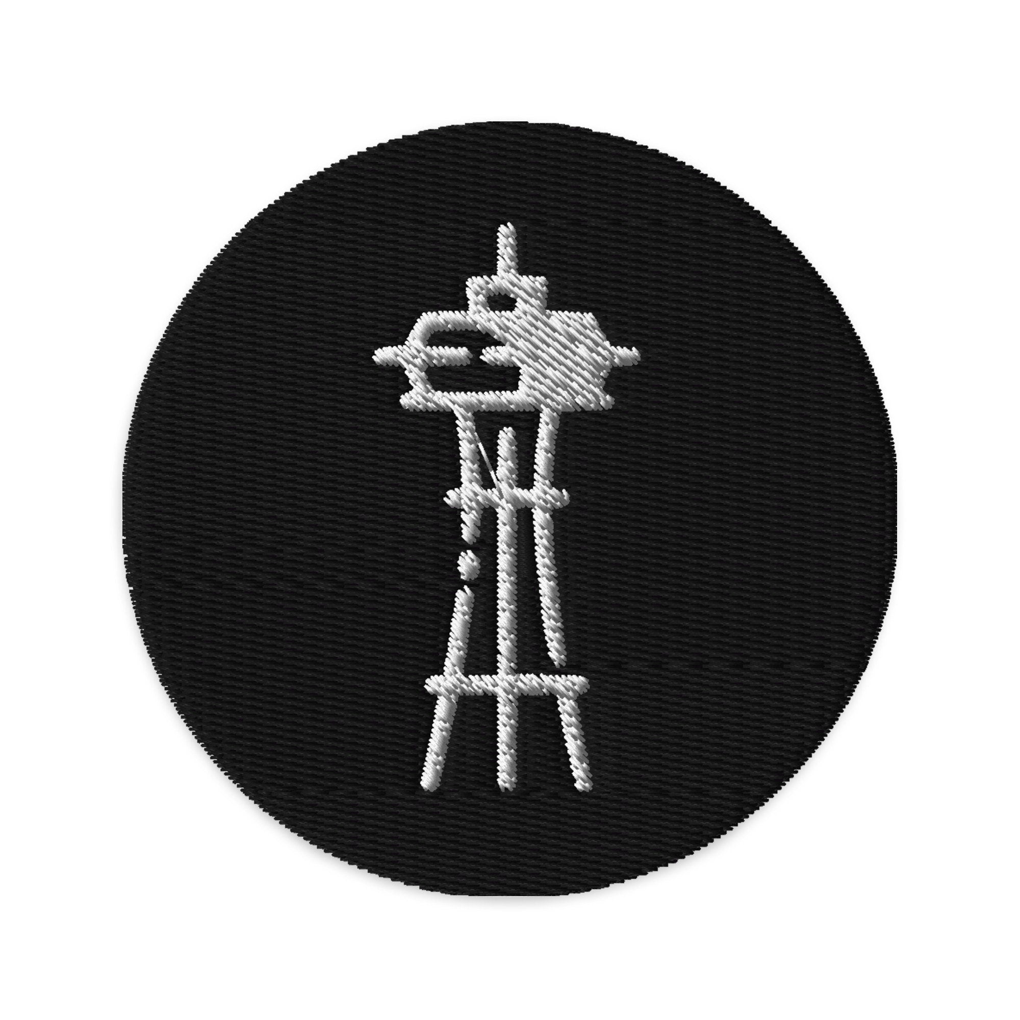 Space Needle Embroidered Patch, Three Inch Space Needle Patch Embroidery, Seattle Space Needle Iron on Patch, Handmade Space Needle Patch