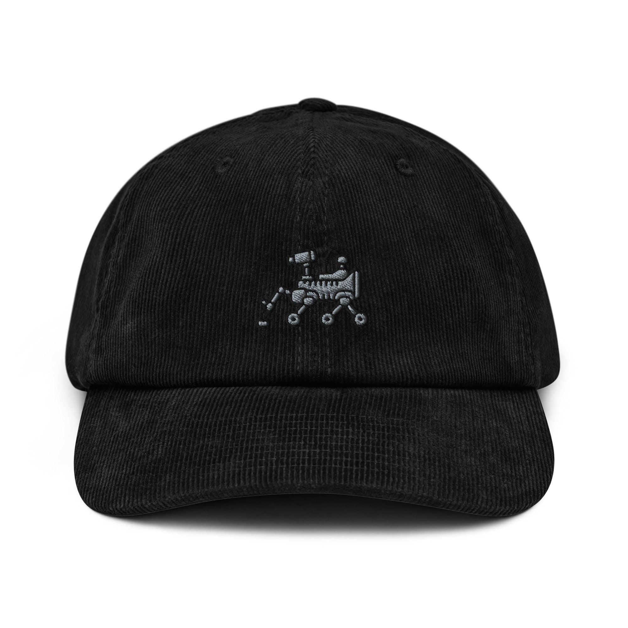 Mars Rover Corduroy Hat, Space Exploration Embroidered Hat, Handmade Mars Rover Embroidery - Multiple Colors