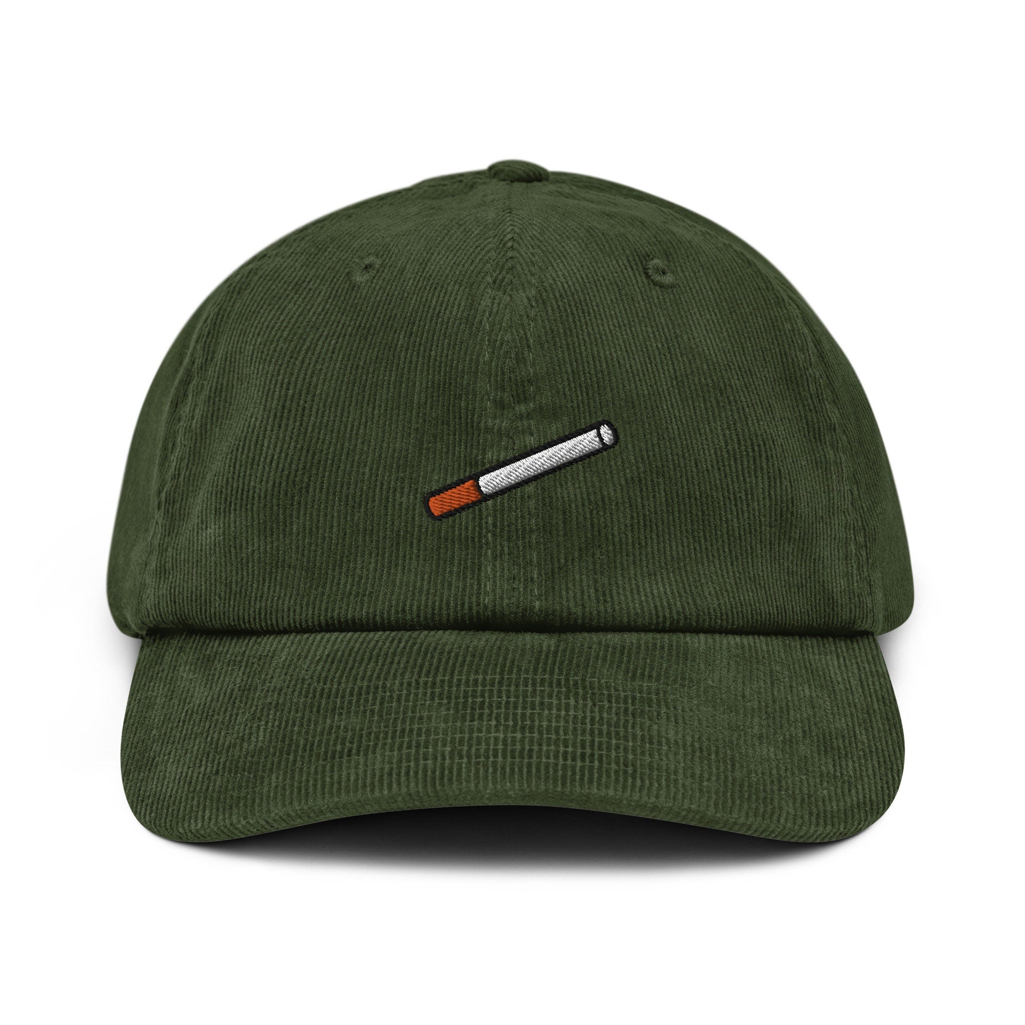 Cigarette Corduroy Hat, Handmade Embroidered Cigarette Cap, Corduroy Hat Embroidery - Multiple Colors