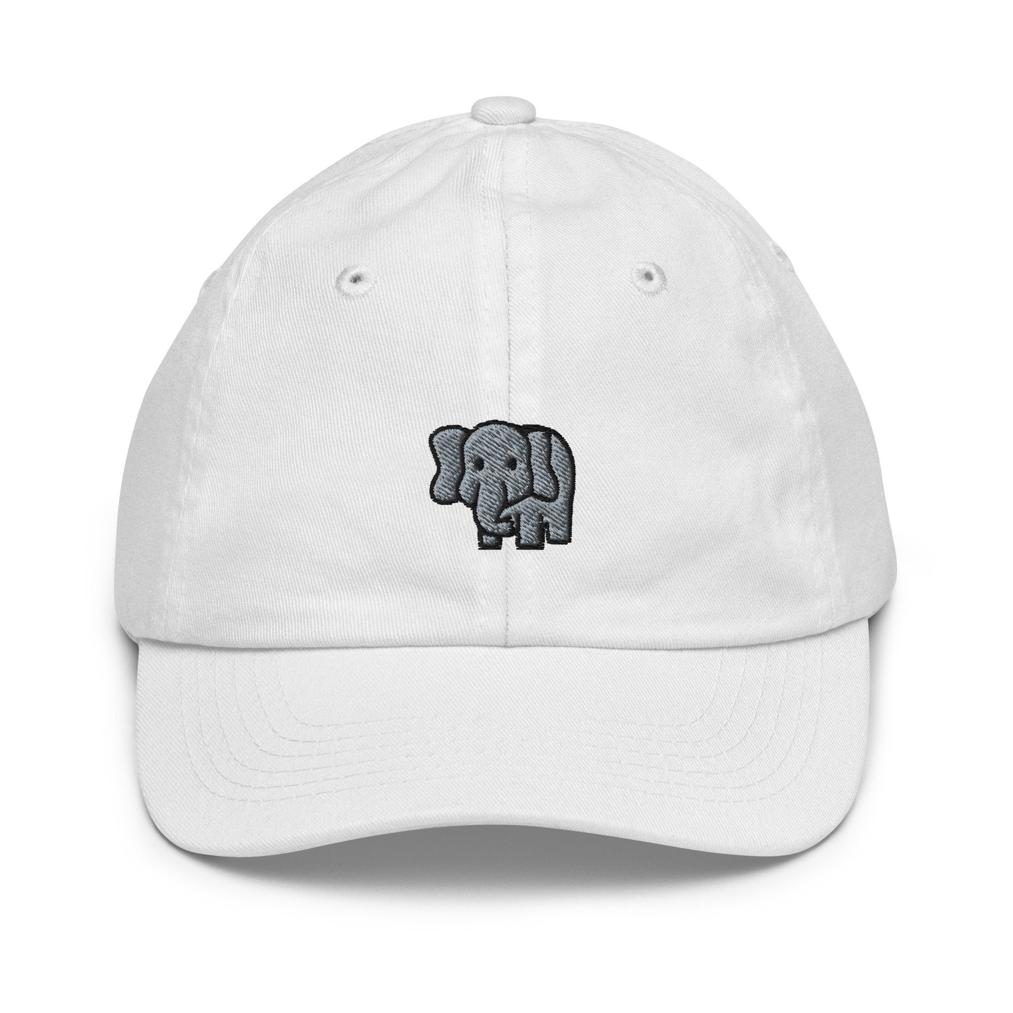 Elephant Youth Baseball Cap, Handmade Kids Hat, Embroidered Childrens Hat Gift - Multiple Colors
