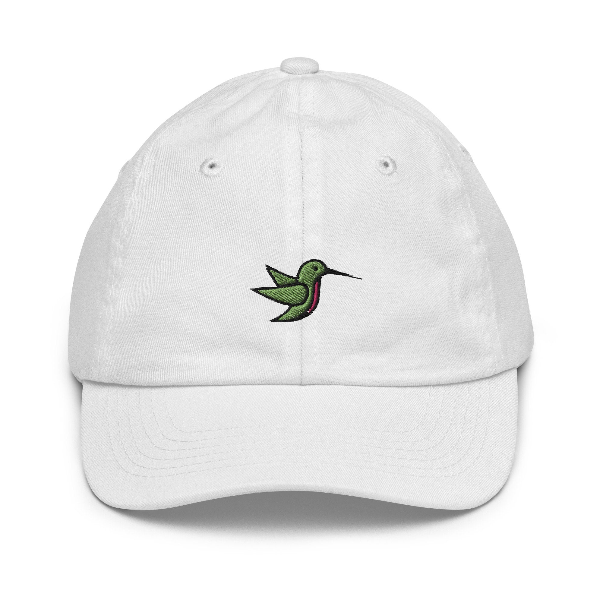 Hummingbird Youth Baseball Cap, Handmade Kids Hat, Embroidered Childrens Hat Gift - Multiple Colors